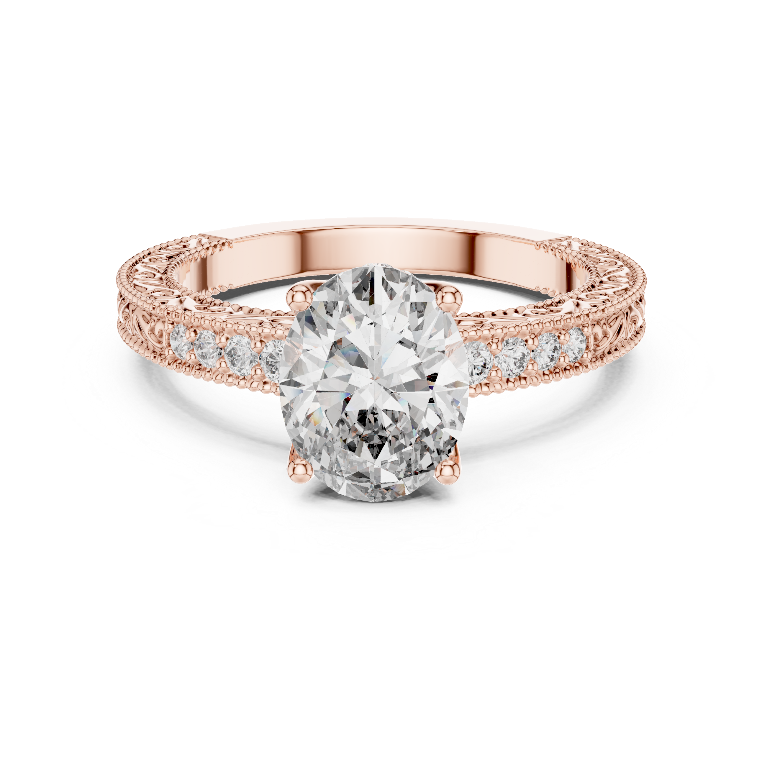 Verelle Vintage Oval Diamond Engagement Ring