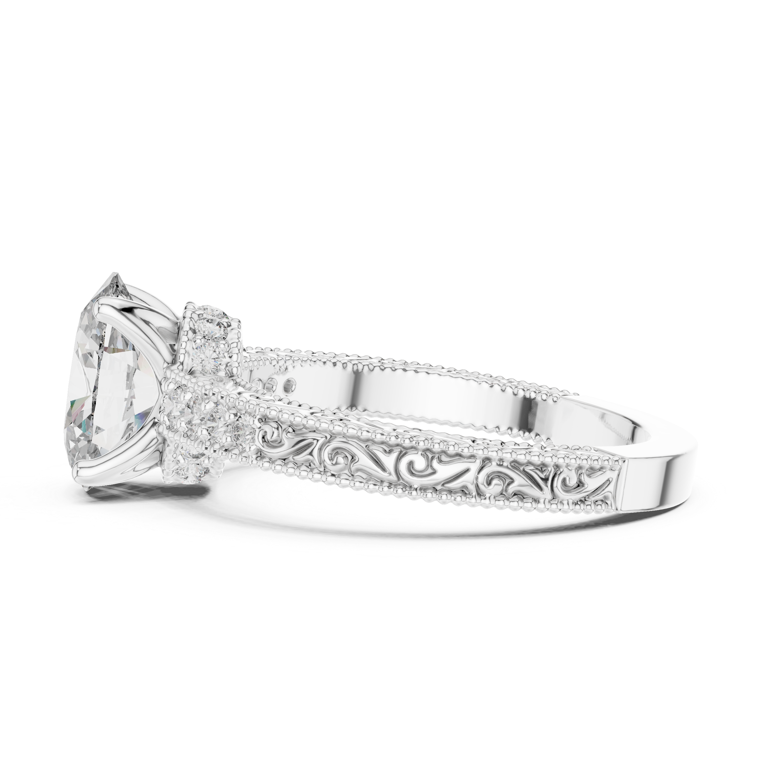 Verelle Vintage Oval Diamond Engagement Ring