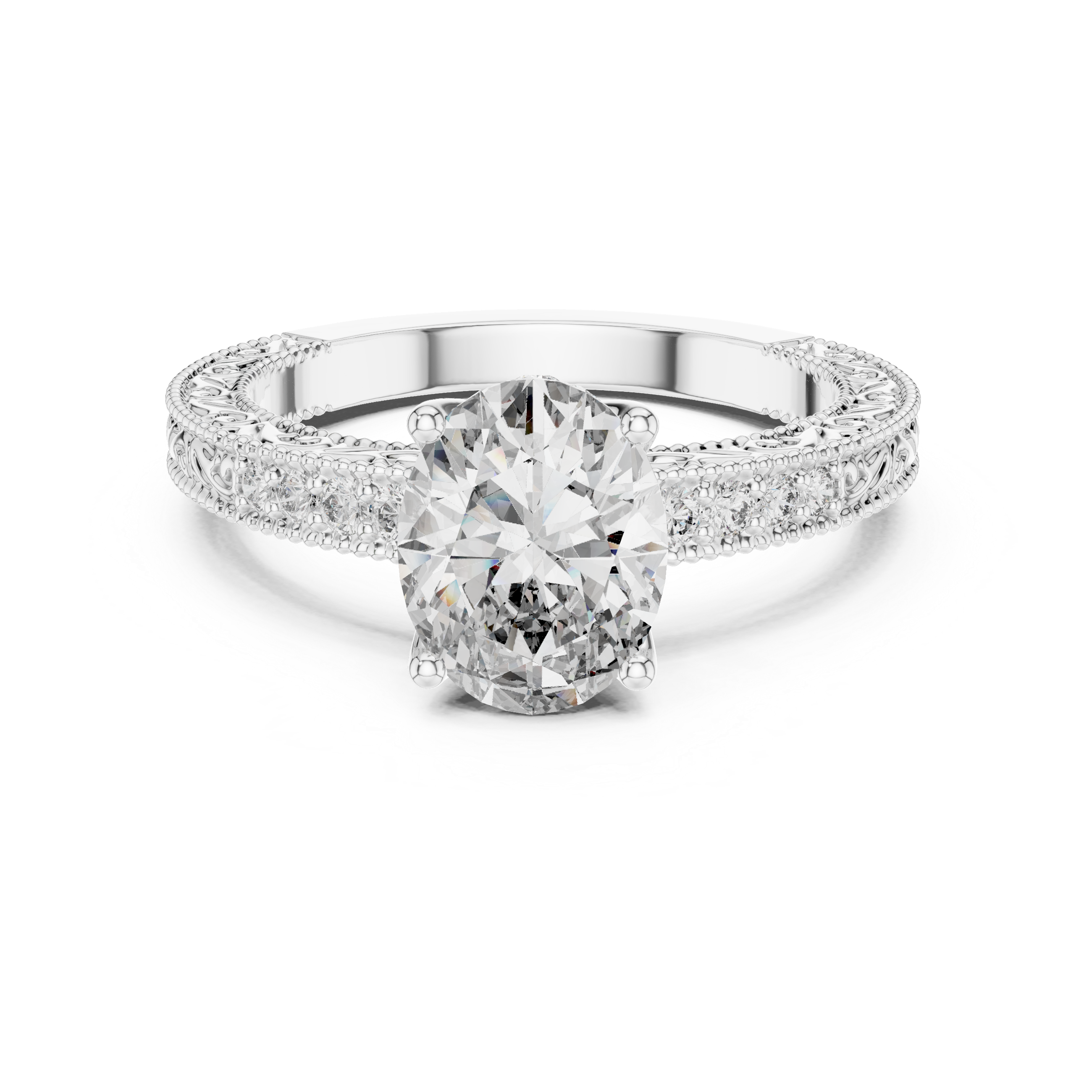 Verelle Vintage Oval Diamond Engagement Ring
