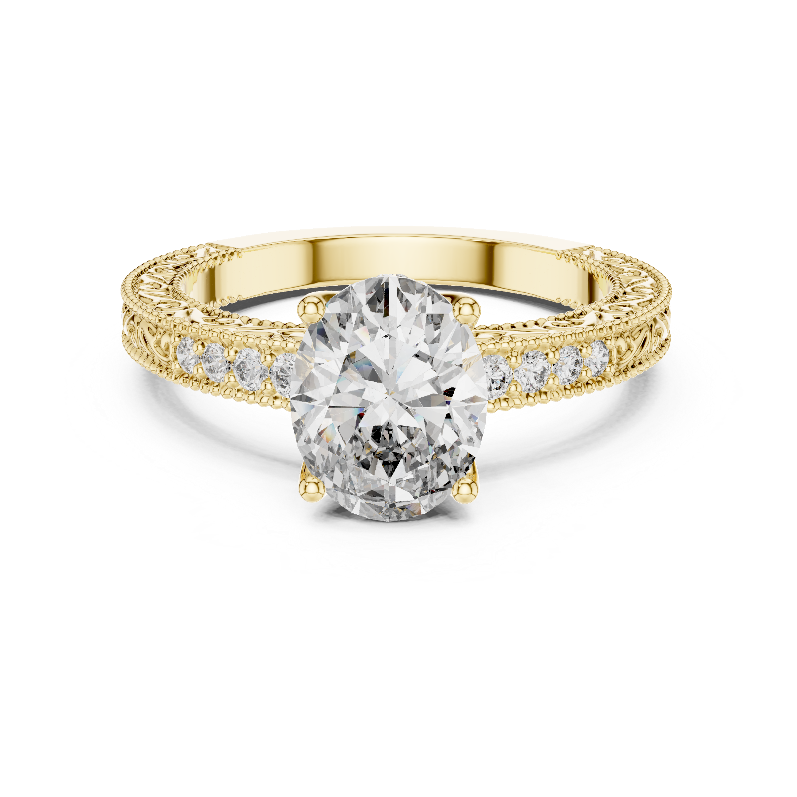 Verelle Vintage Oval Diamond Engagement Ring