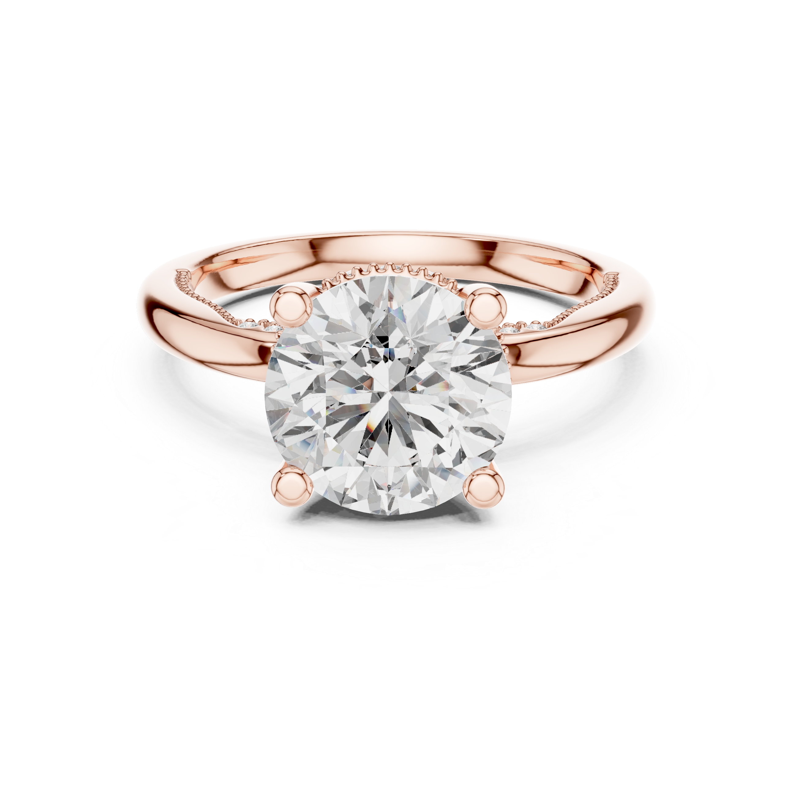 Velisse Cathedral Round Diamond Engagement Ring