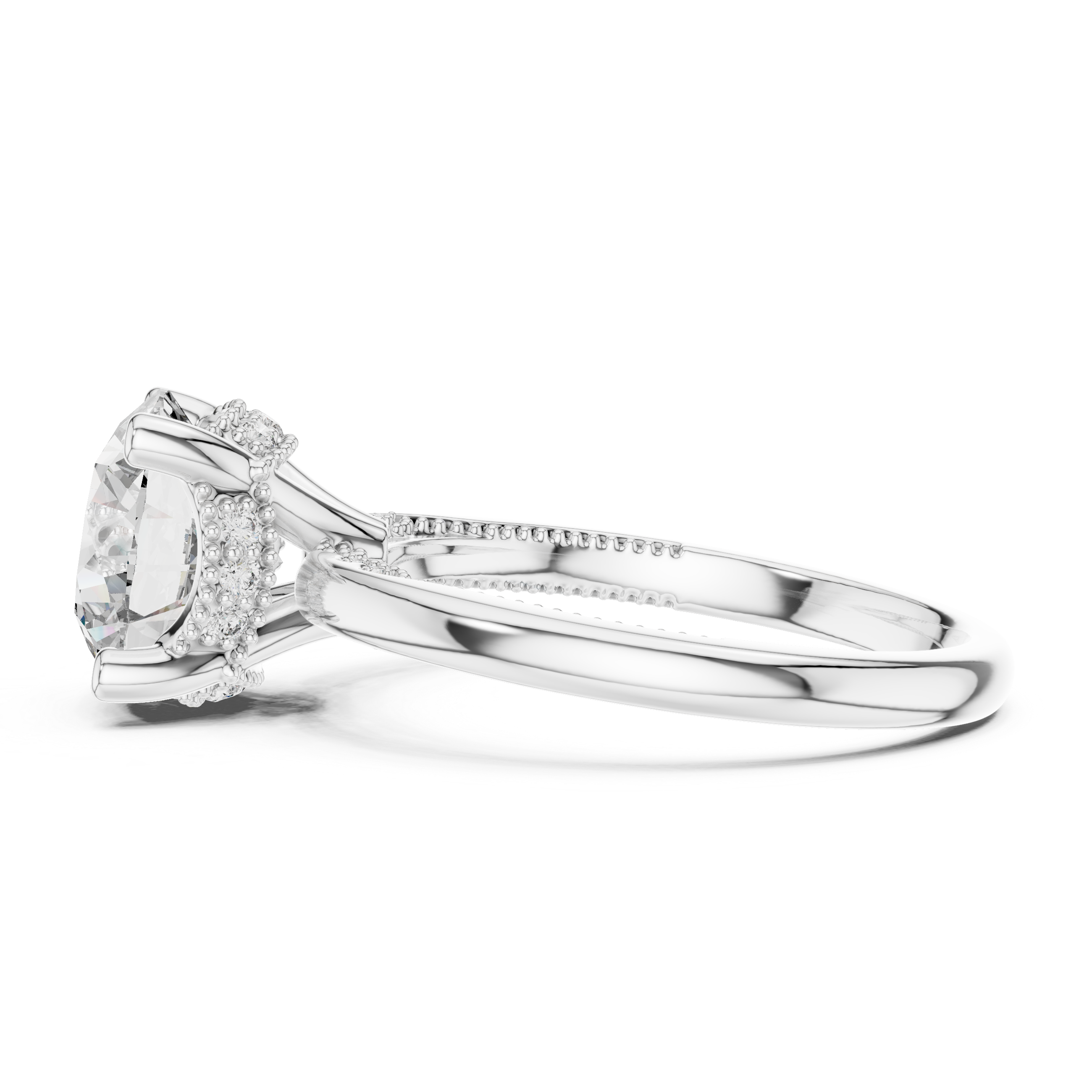 Velisse Cathedral Round Diamond Engagement Ring