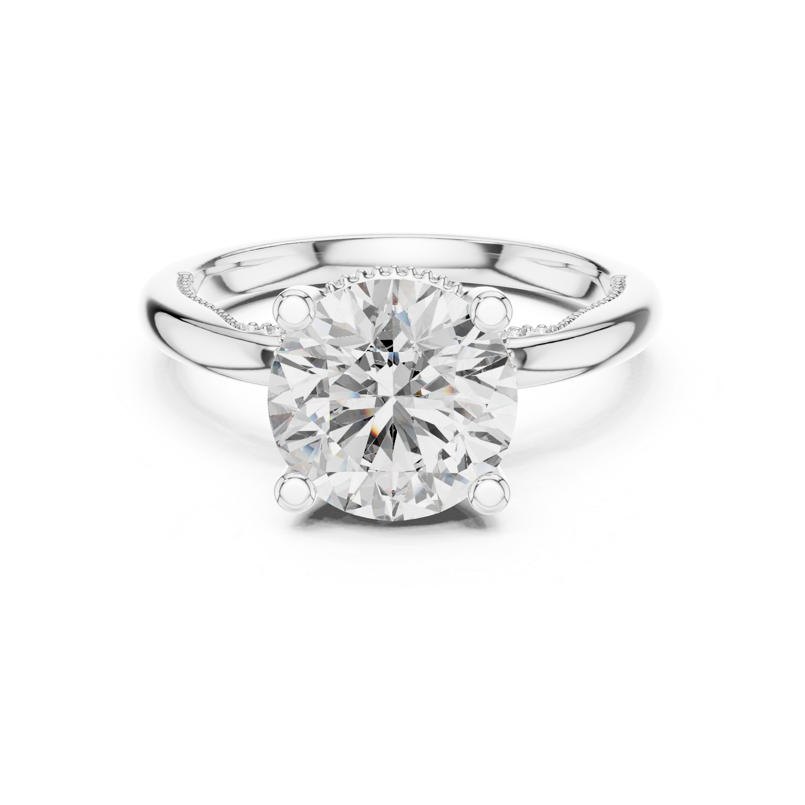 Velisse Cathedral Round Diamond Engagement Ring