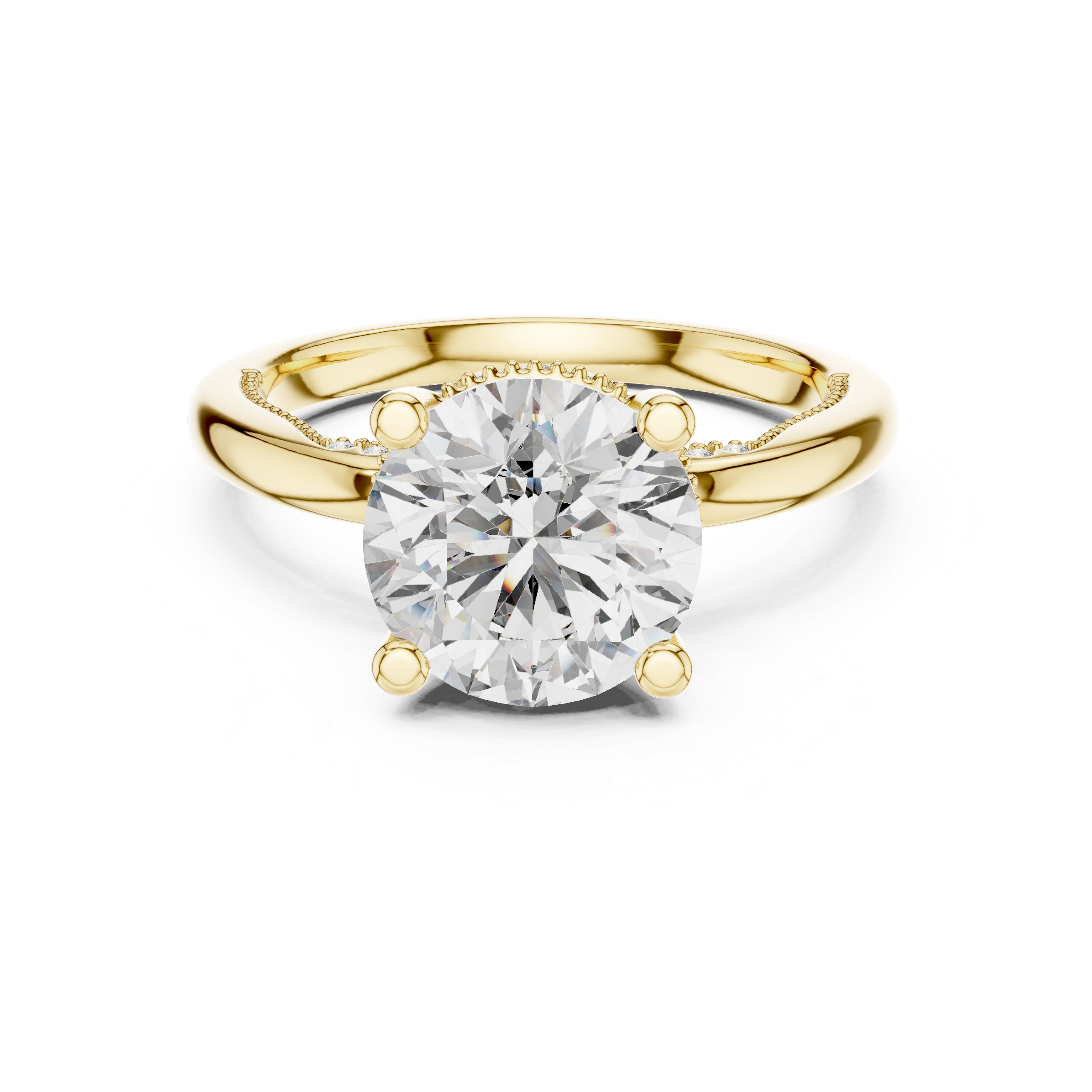 Velisse Cathedral Round Diamond Engagement Ring