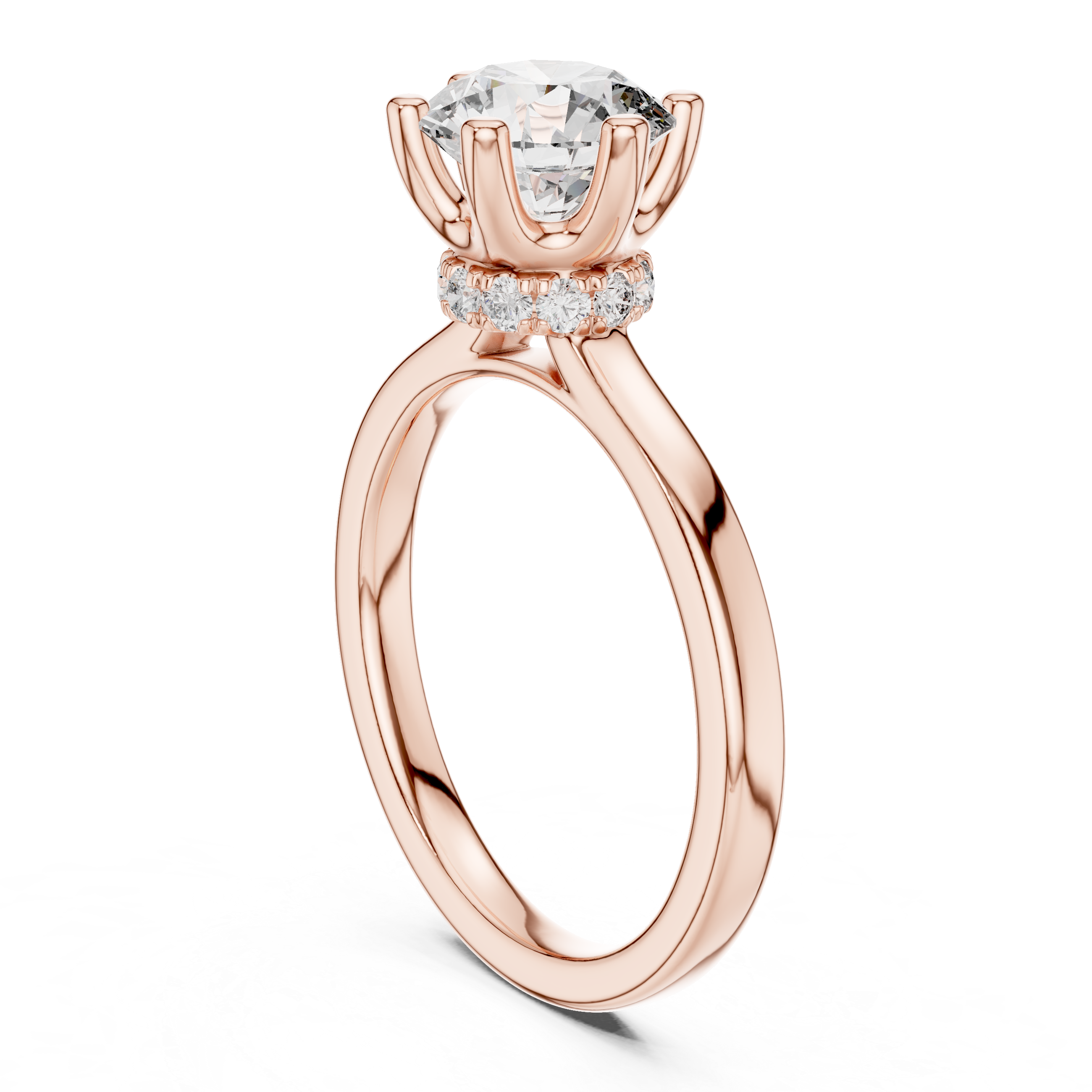 Lumera Six-Prong Round Diamond Engagement Ring
