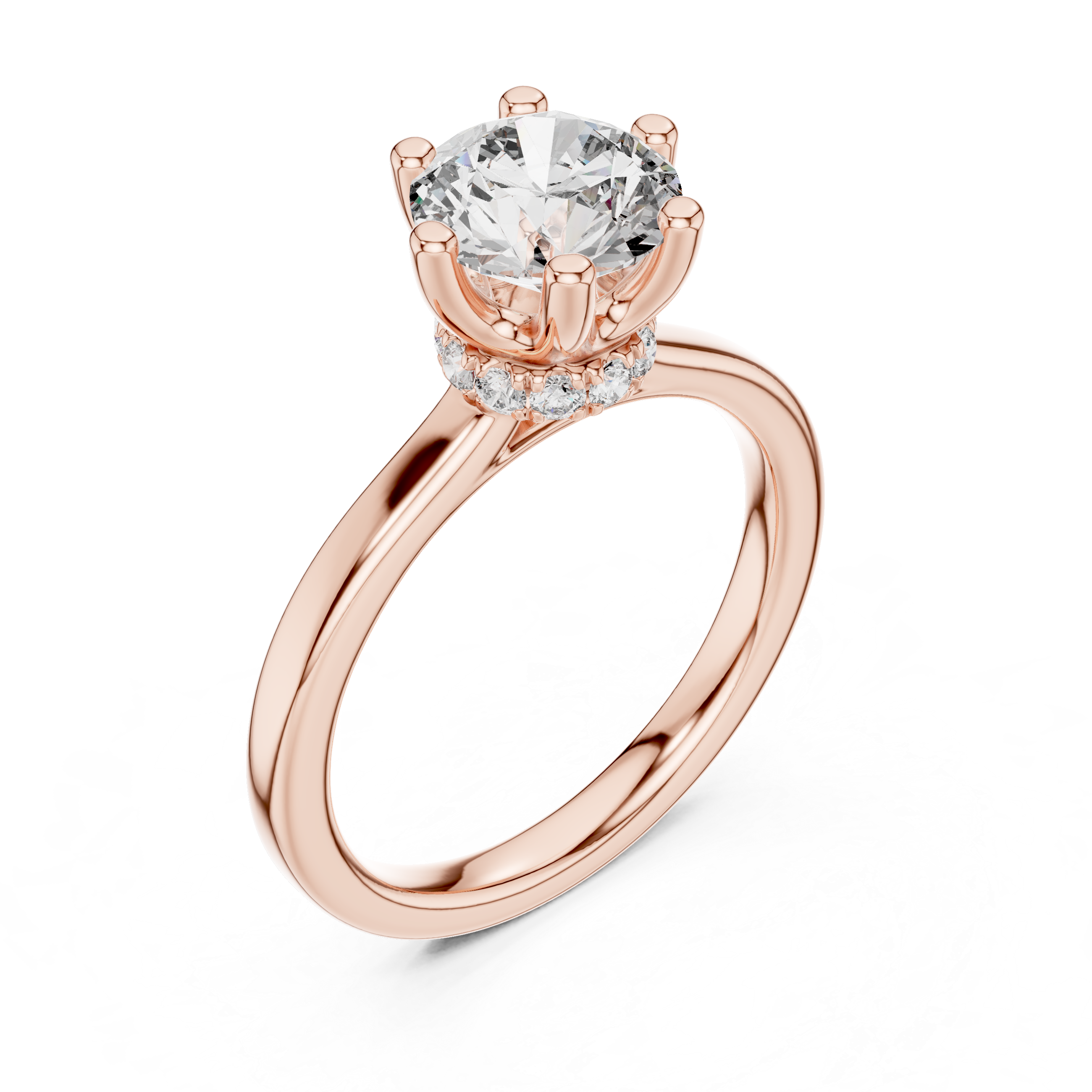 Lumera Six-Prong Round Diamond Engagement Ring
