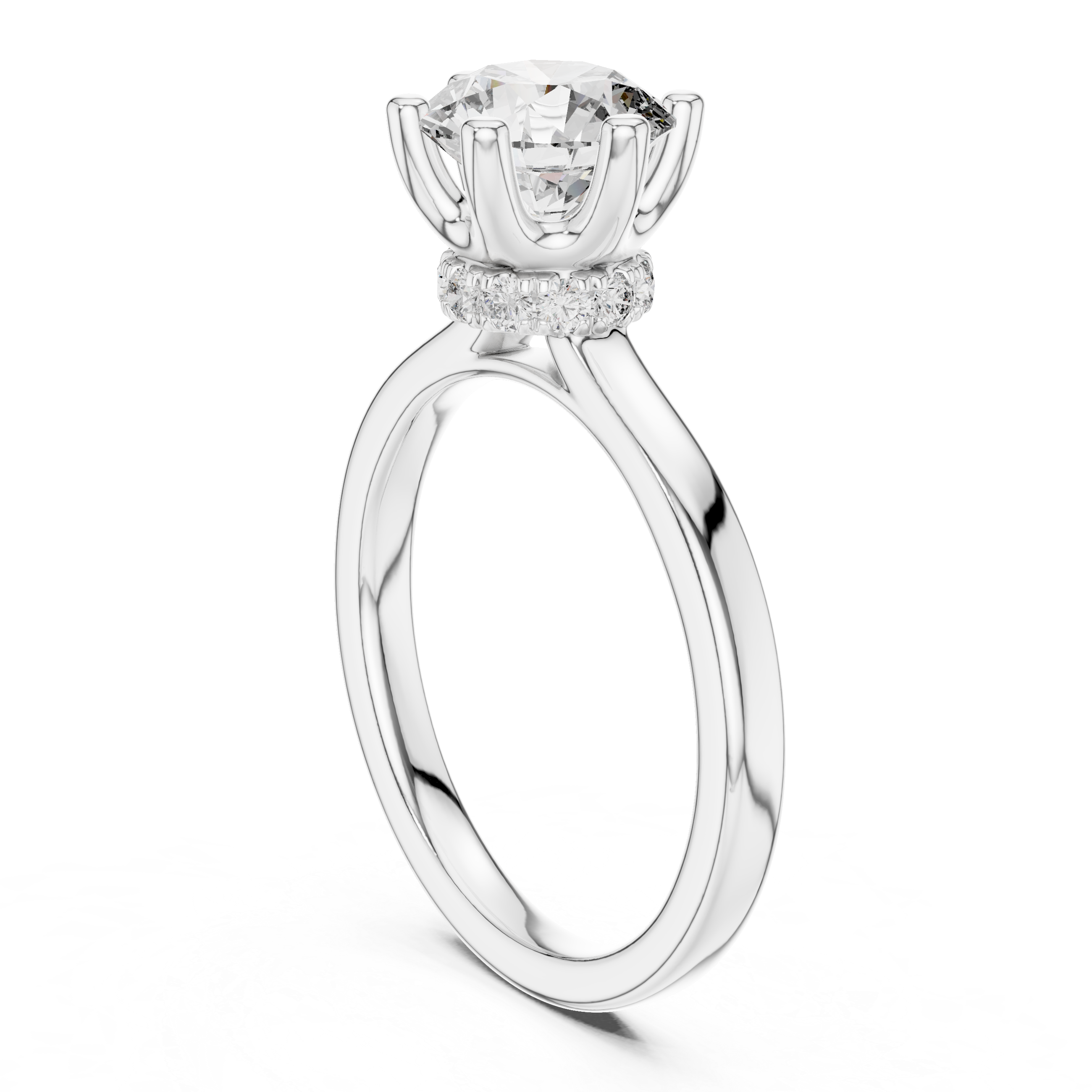 Lumera Six-Prong Round Diamond Engagement Ring