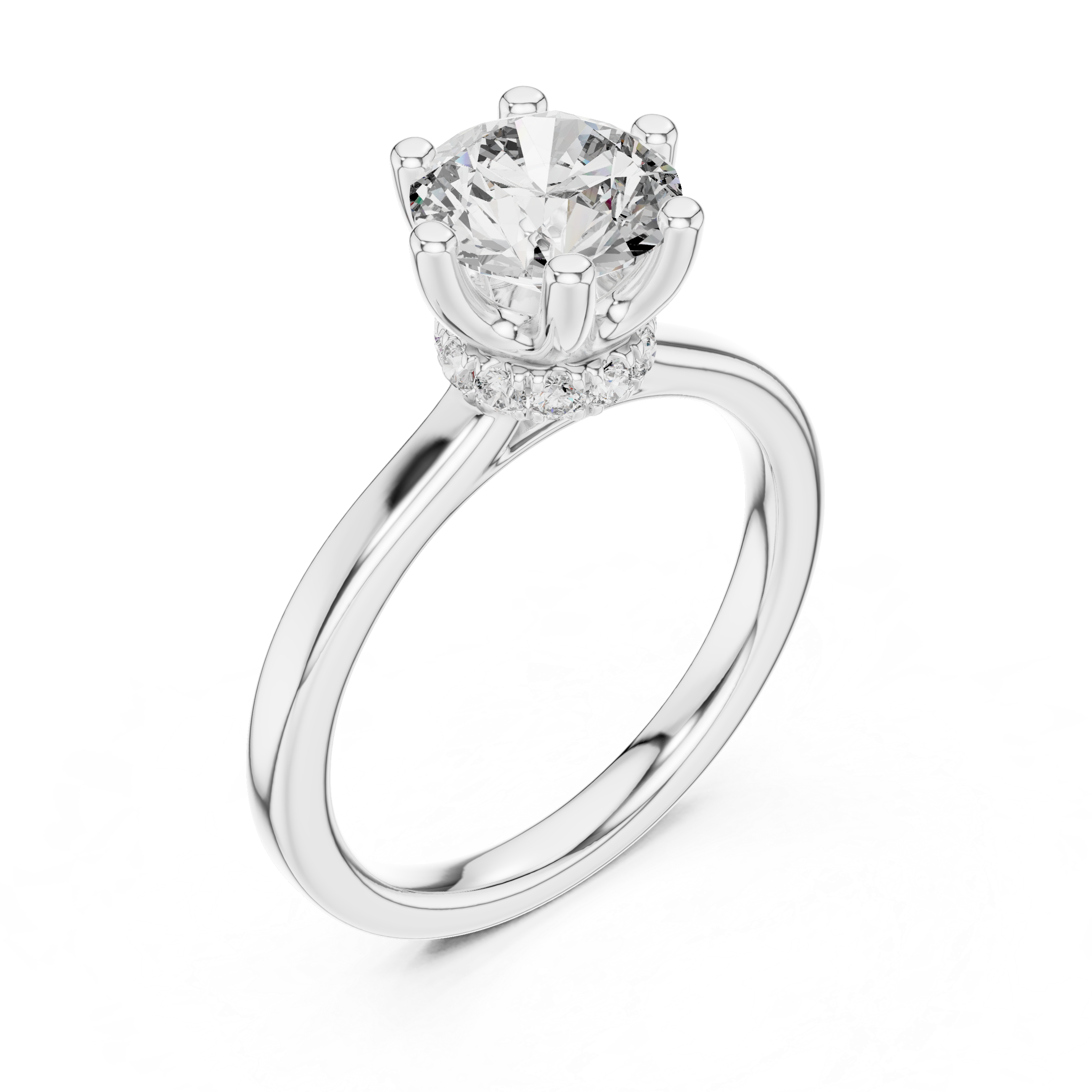 Lumera Six-Prong Round Diamond Engagement Ring