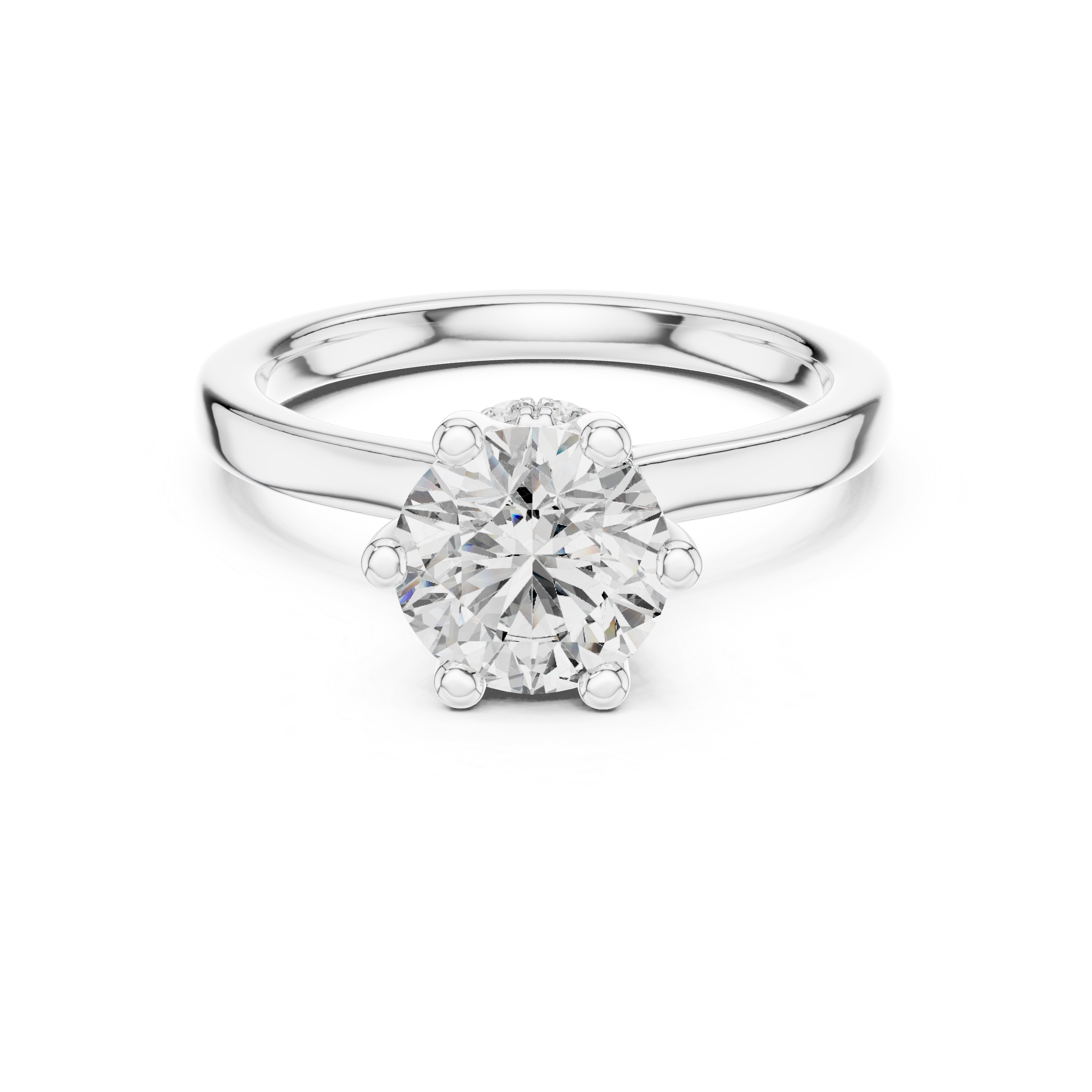 Lumera Six-Prong Round Diamond Engagement Ring
