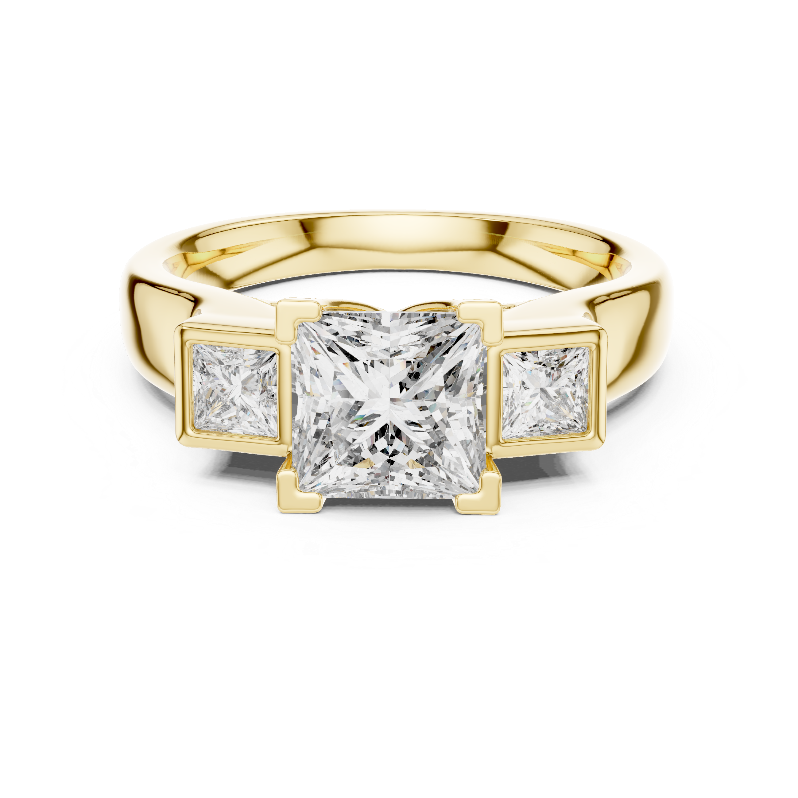 PRINCESS SIDE STONE SOLITAIRE DIAMOND RING