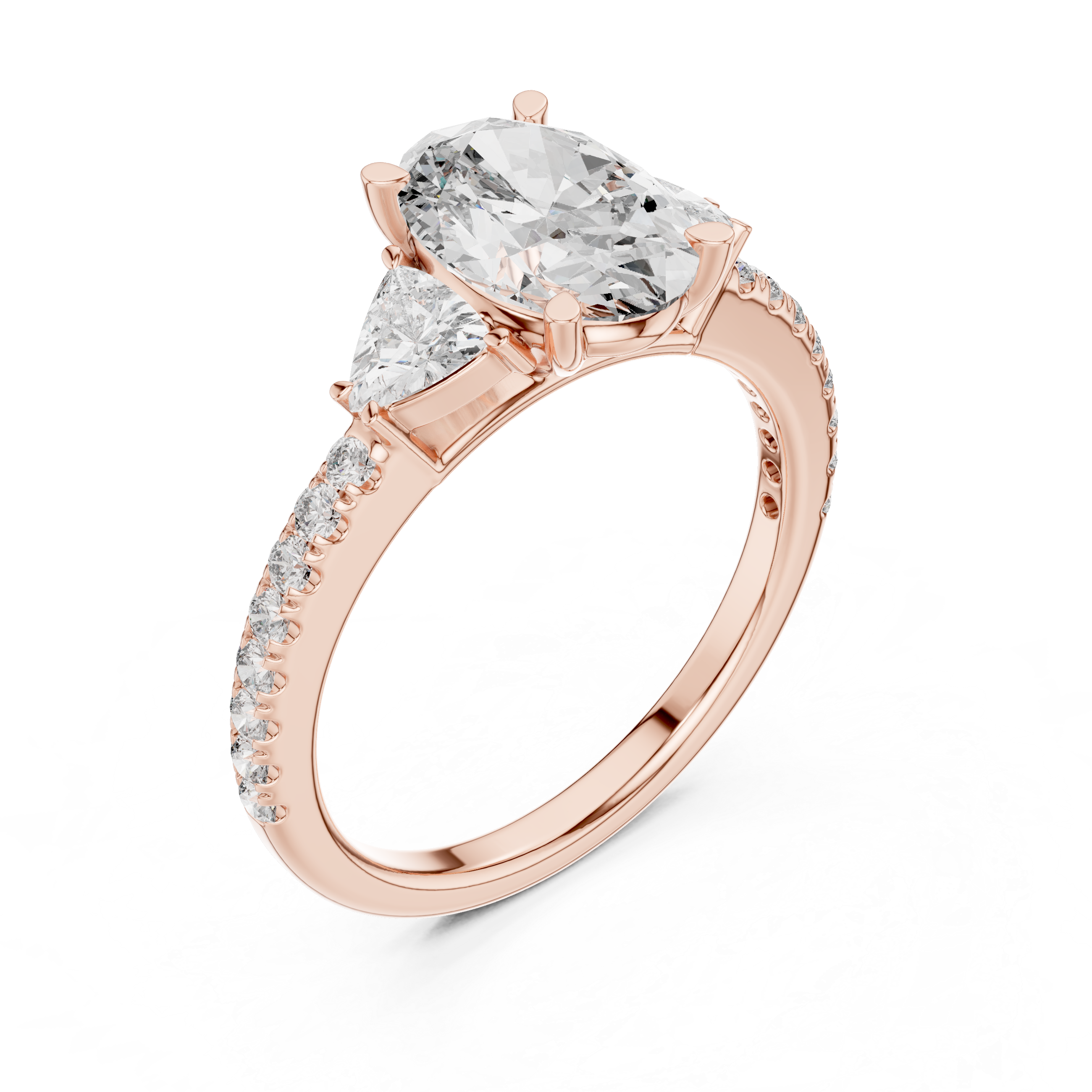 Evora Pear Three Stone Ring