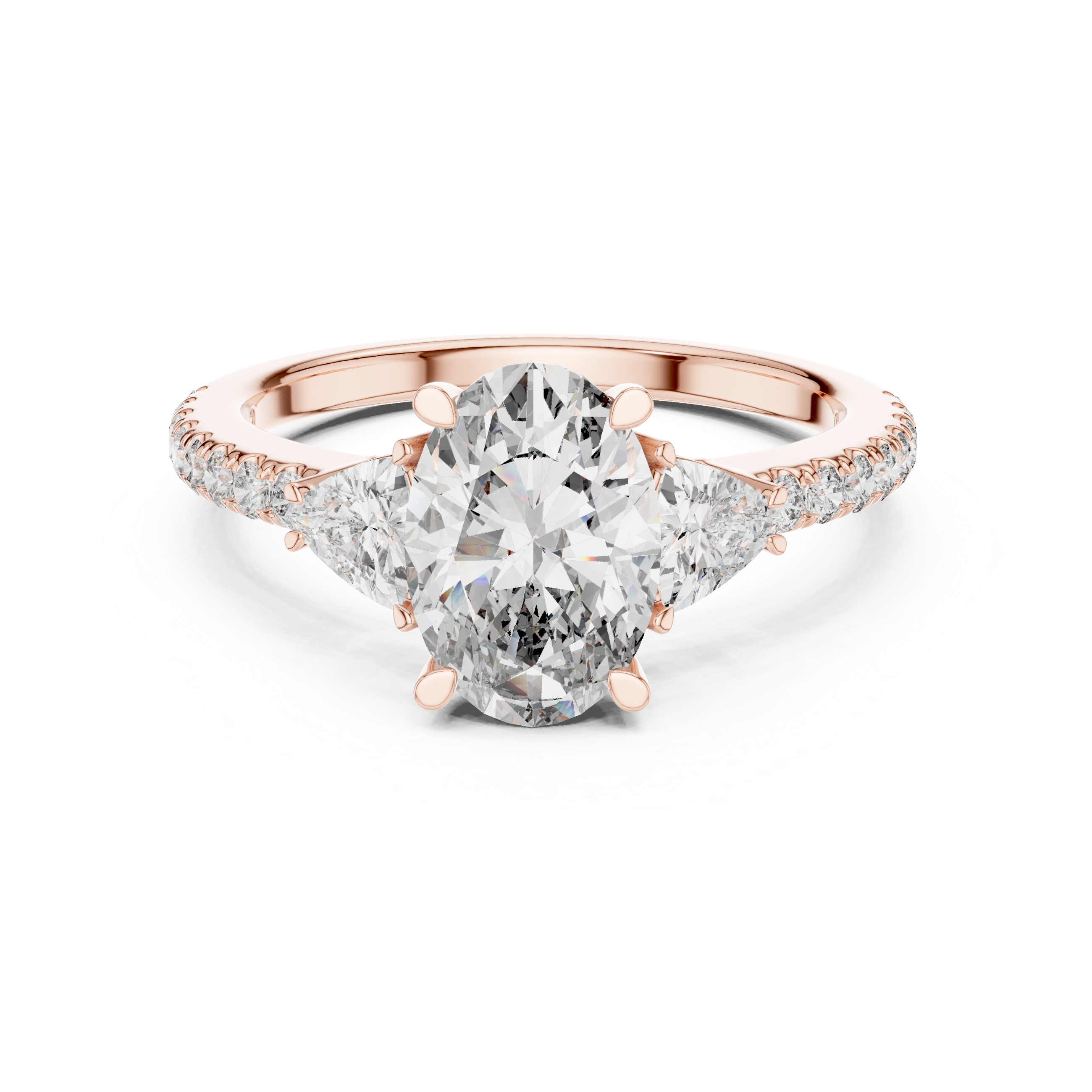 Evora Pear Three Stone Ring