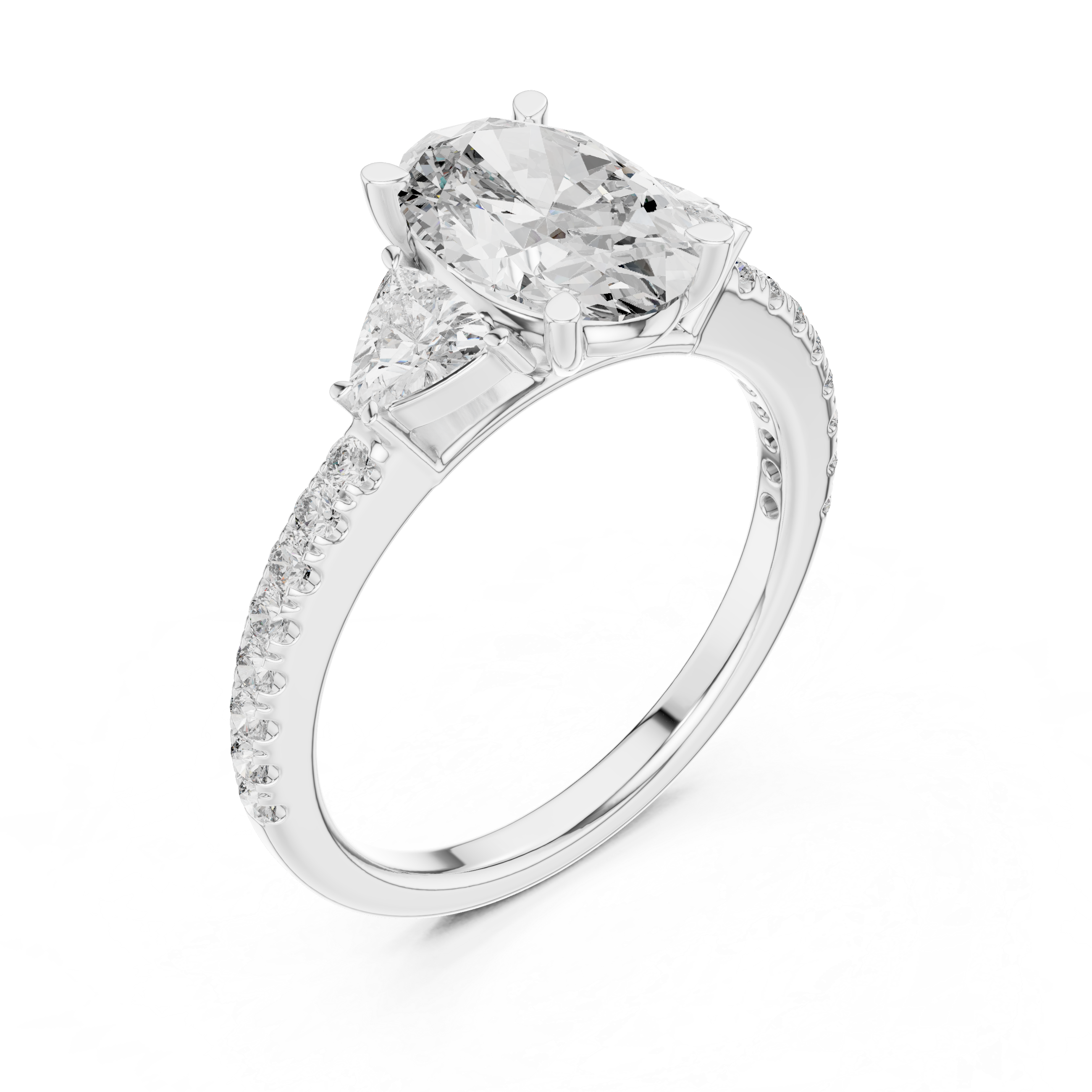 Evora Pear Three Stone Ring