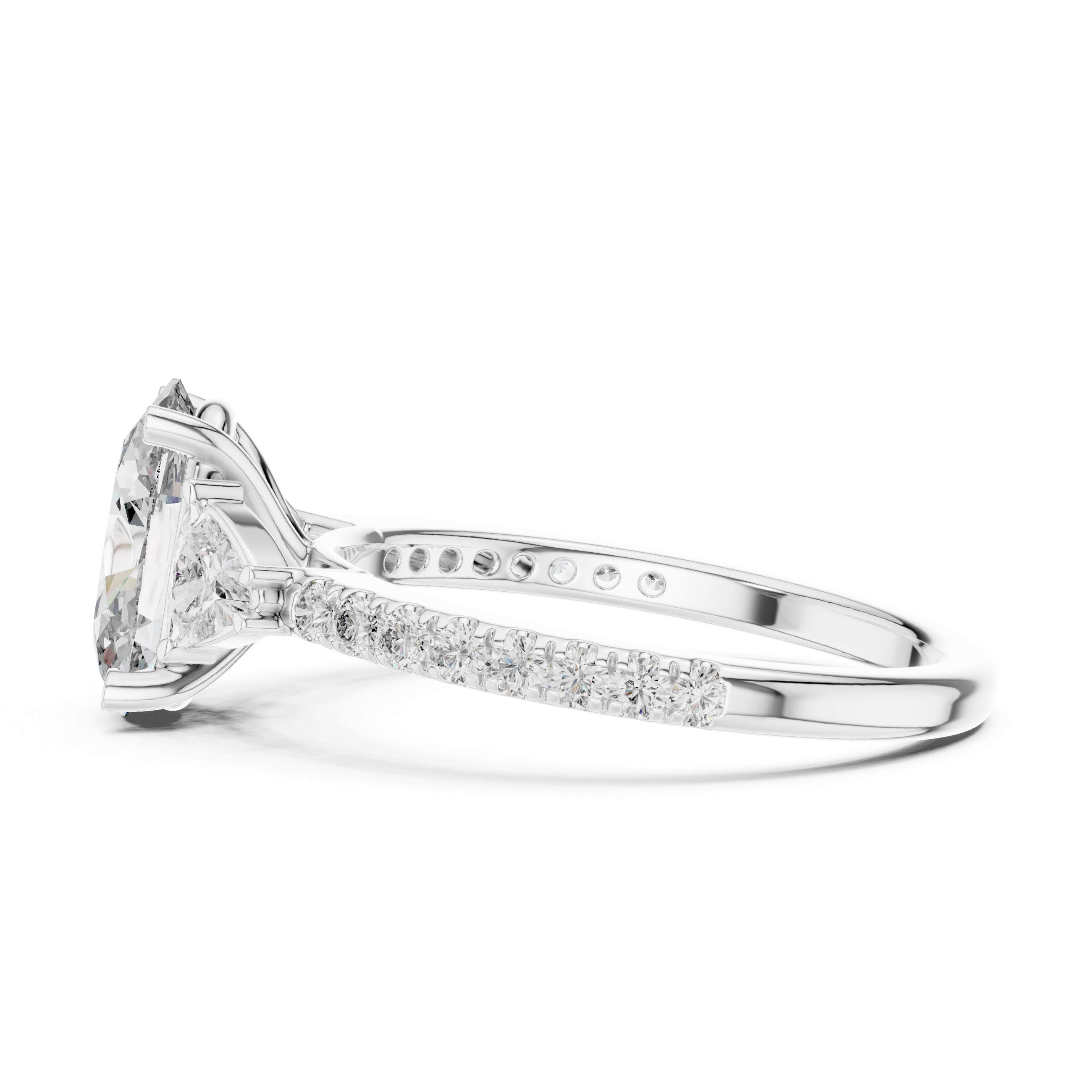 Evora Pear Three Stone Ring