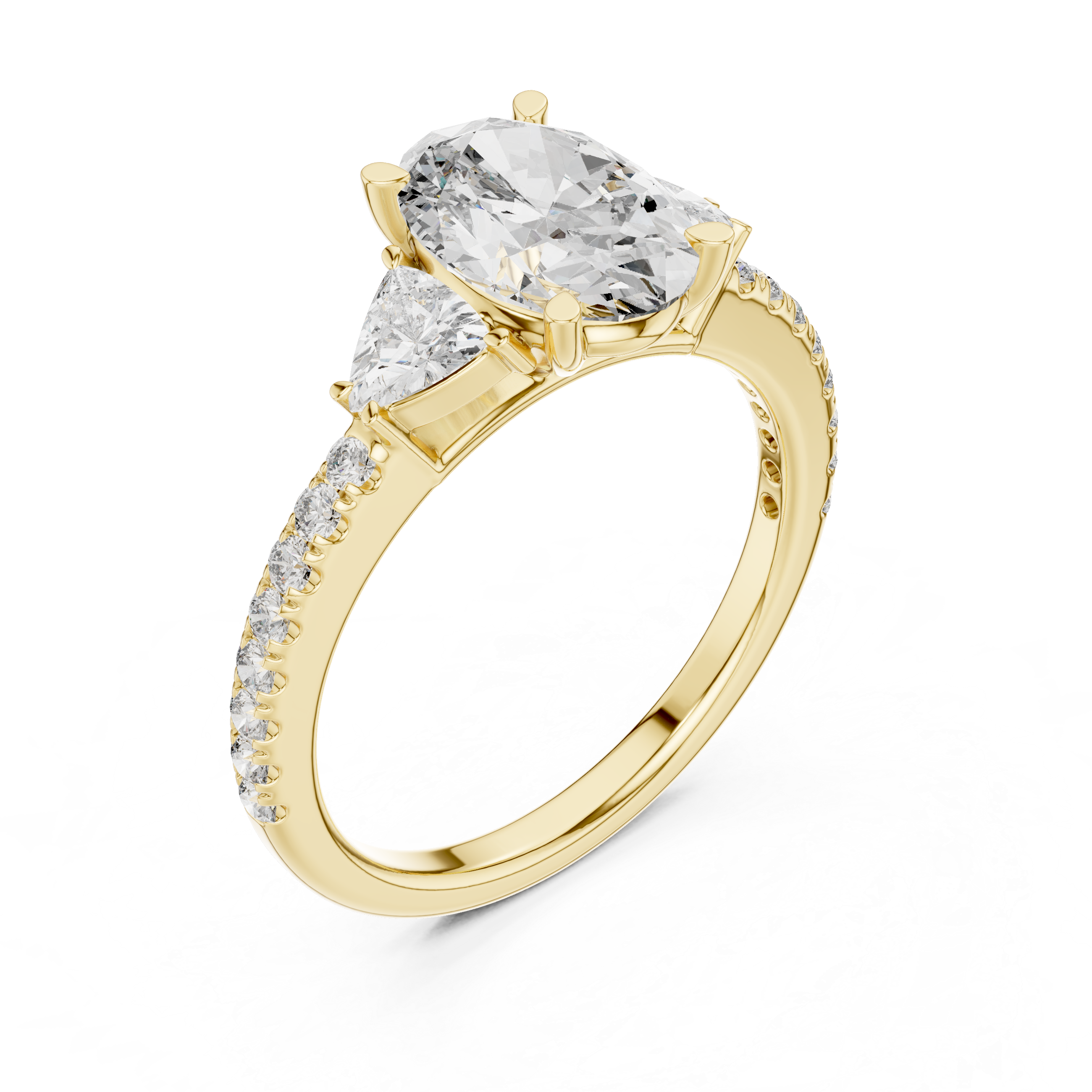 Evora Pear Three Stone Ring