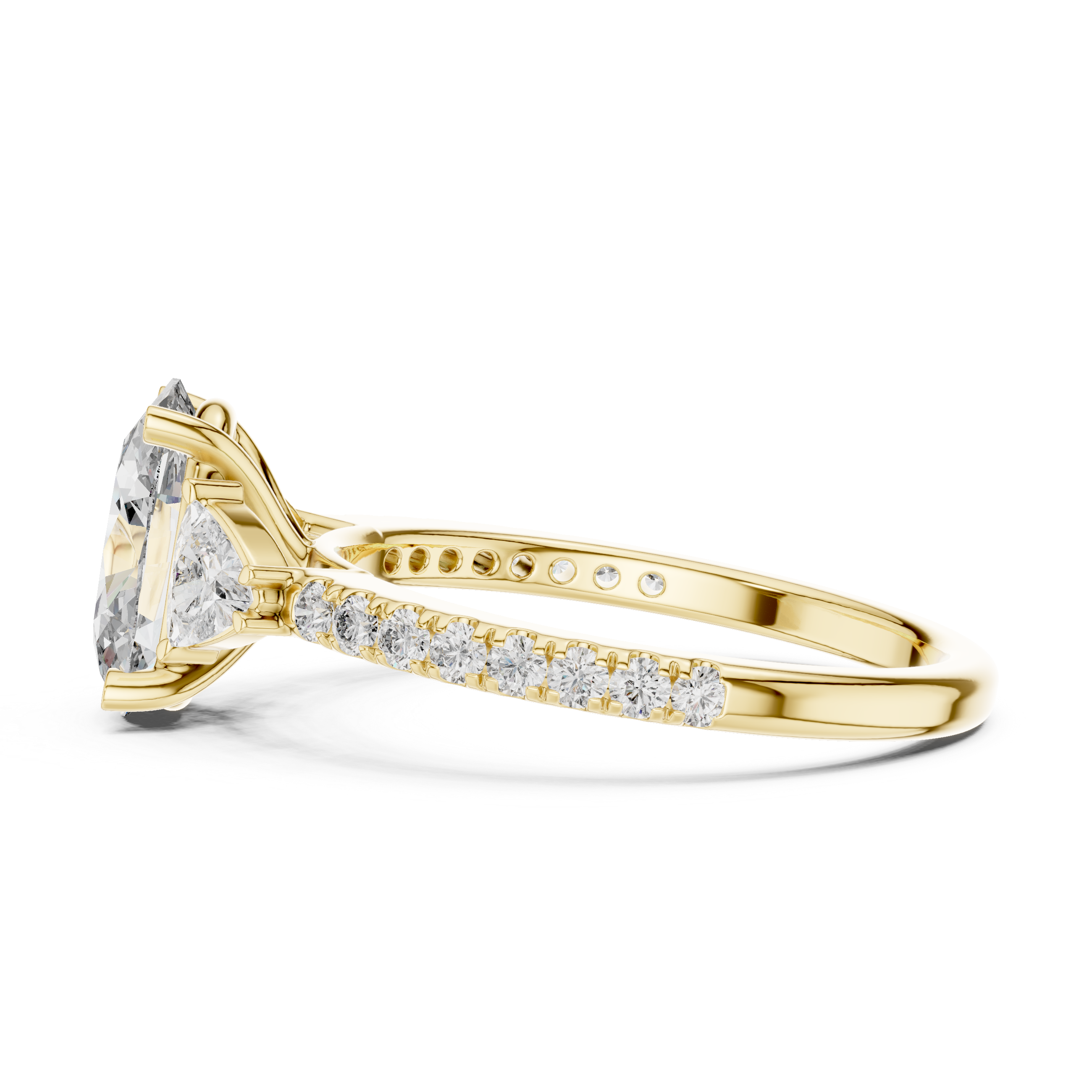 Evora Pear Three Stone Ring