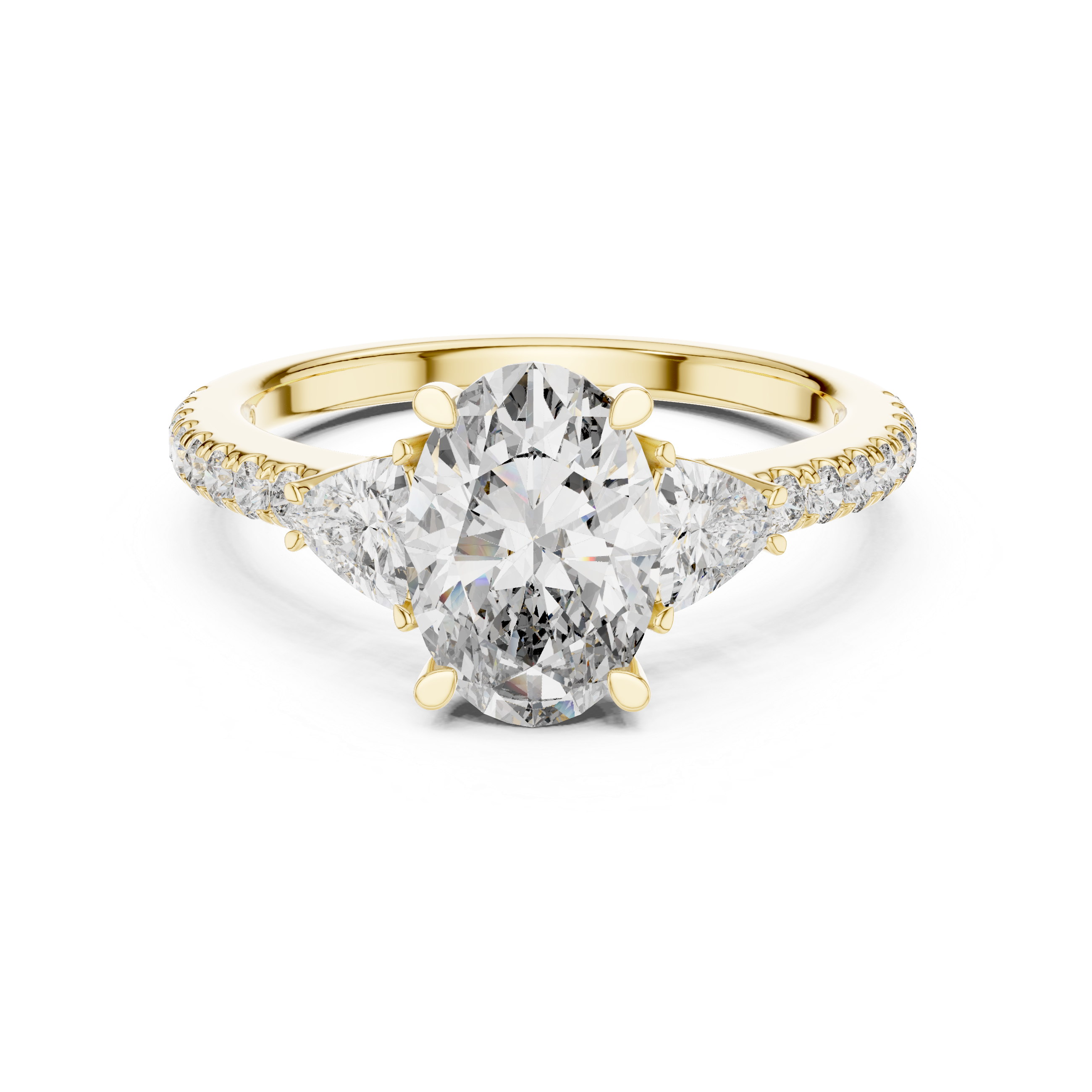 Evora Pear Three Stone Ring