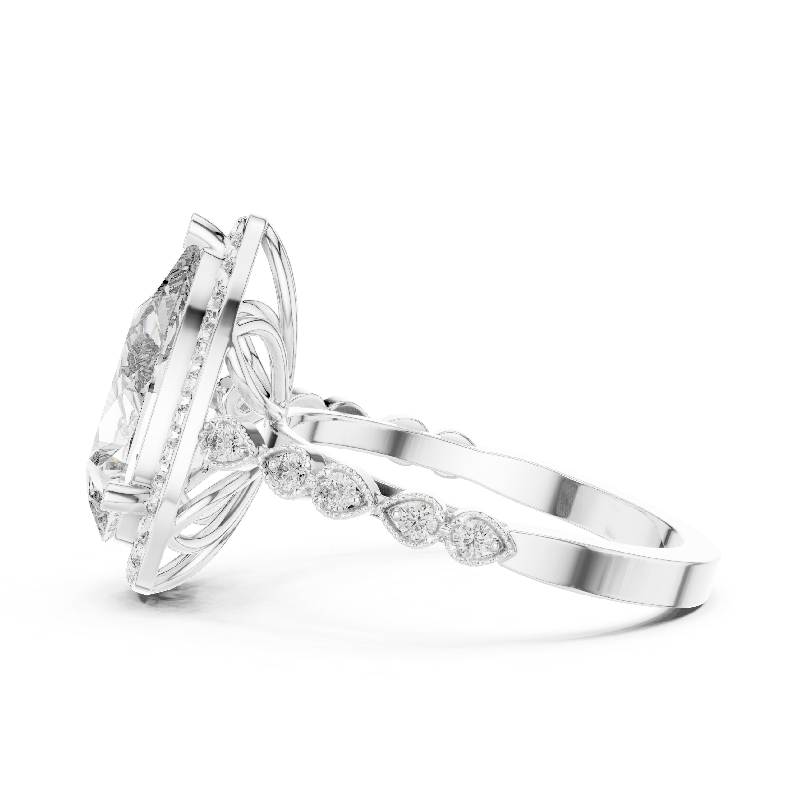 Tasvea Celestia Pear Diamond Ring