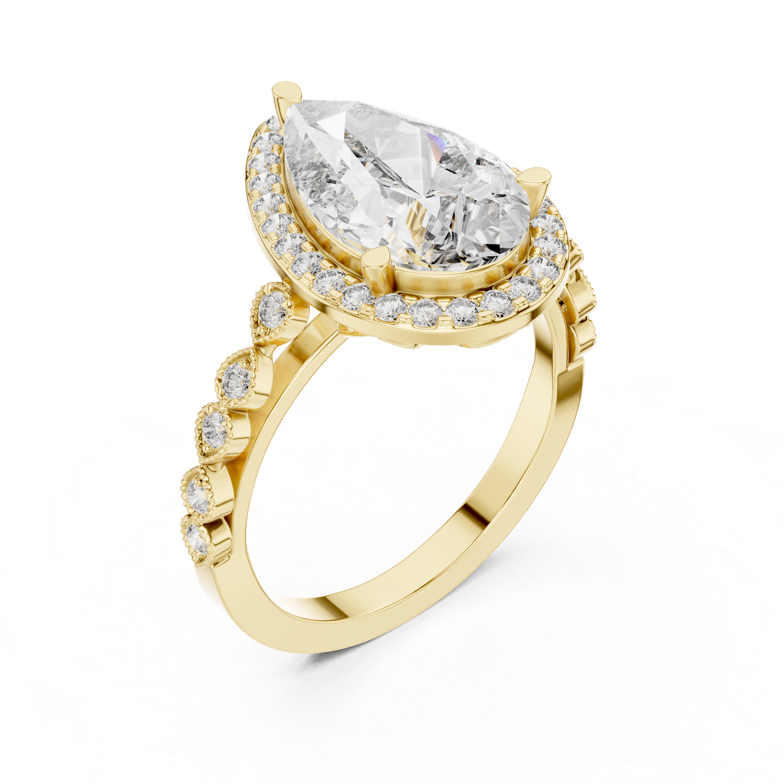 Tasvea Celestia Pear Diamond Ring