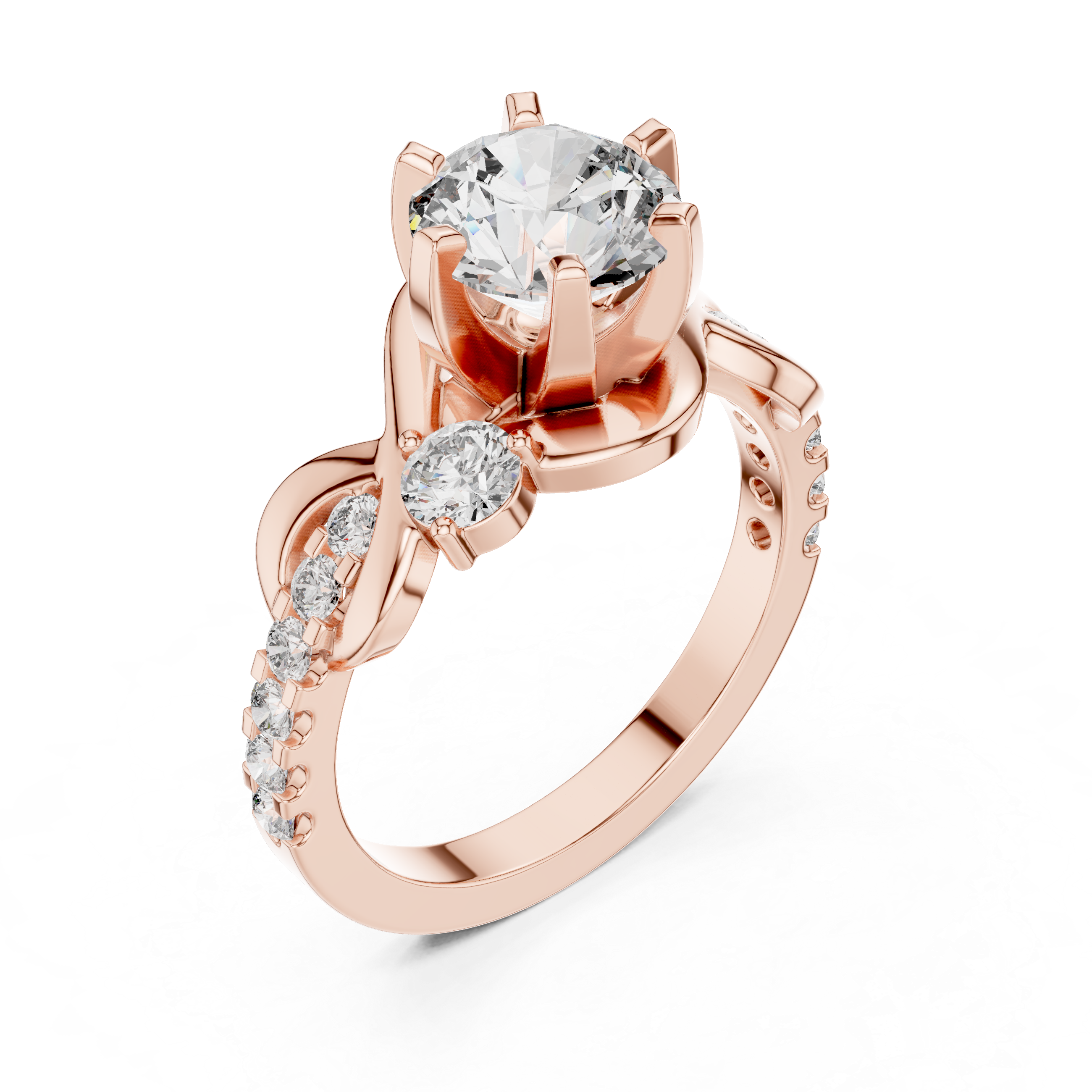 Tasvea Infinity Grace Diamond Engagement Ring