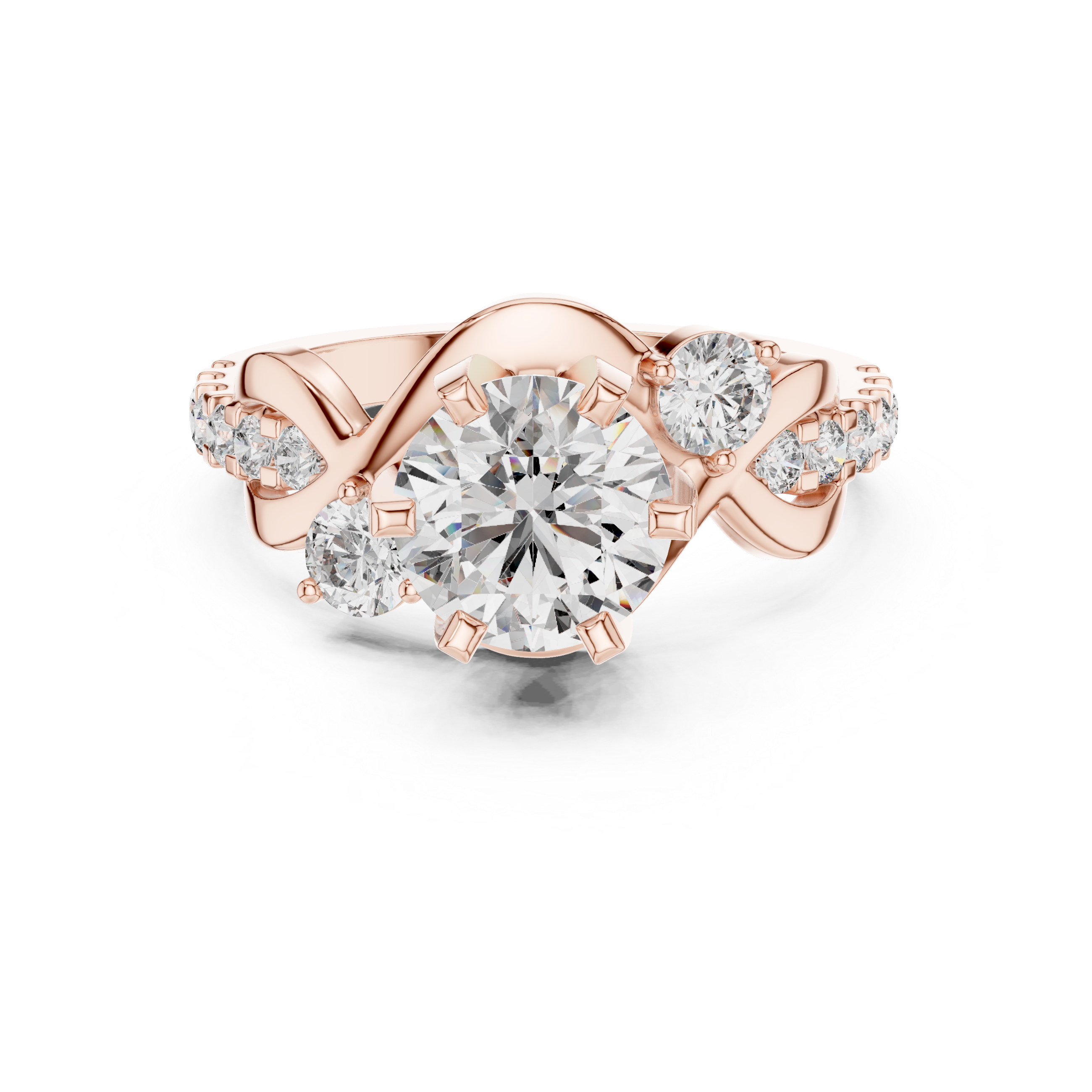 Tasvea Infinity Grace Diamond Engagement Ring