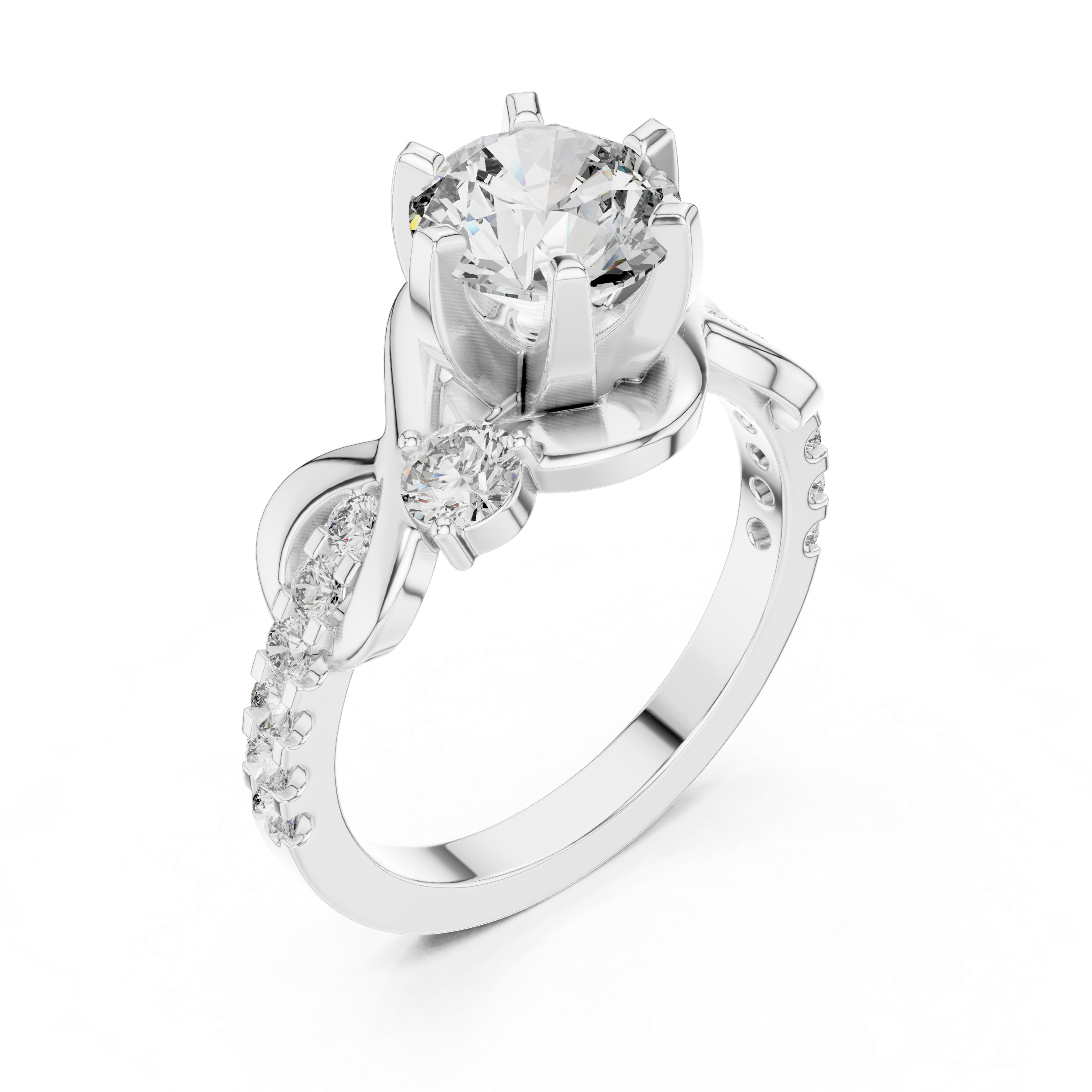 Tasvea Infinity Grace Diamond Engagement Ring