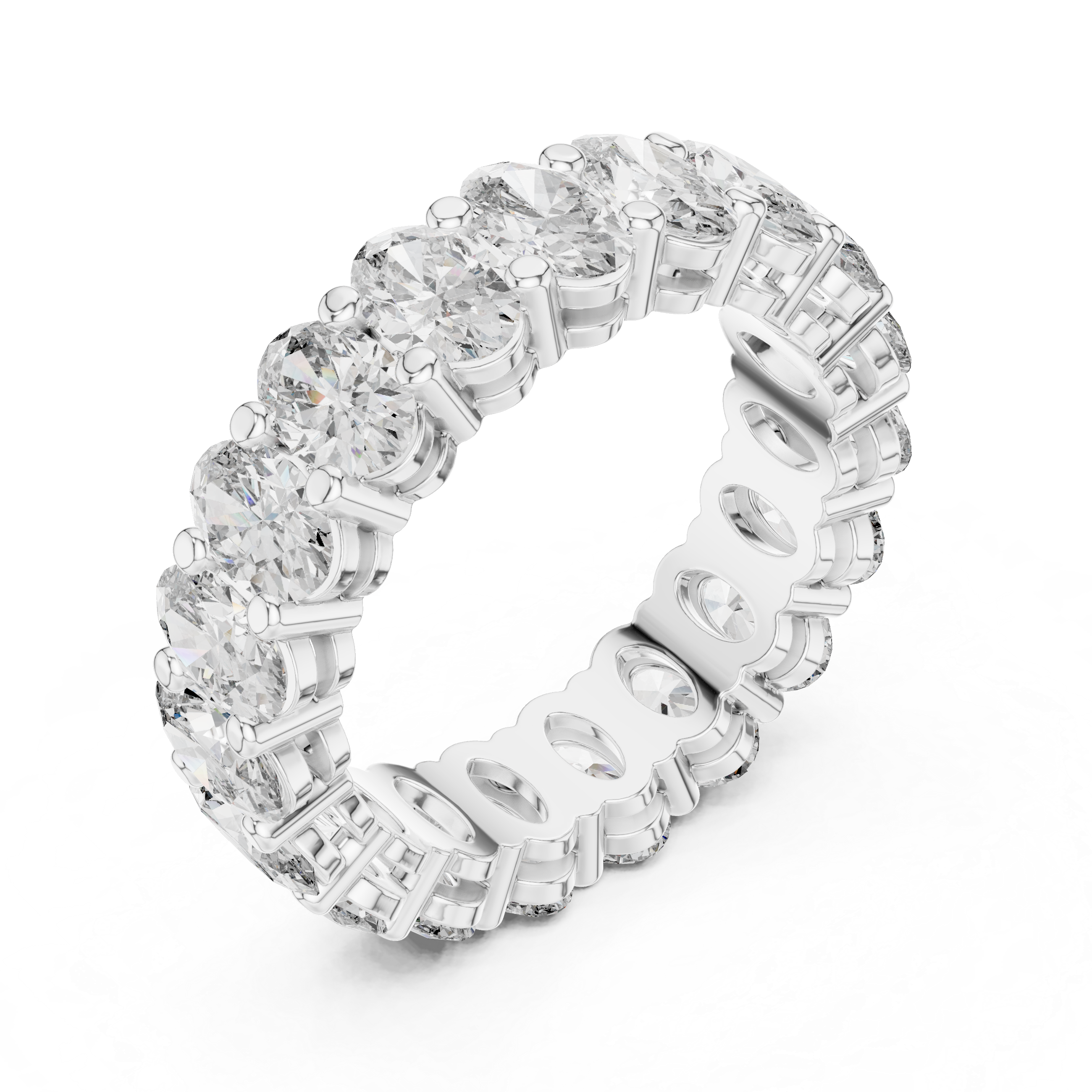 OVAL CUT DIAMOND ETERNITY BAND RING