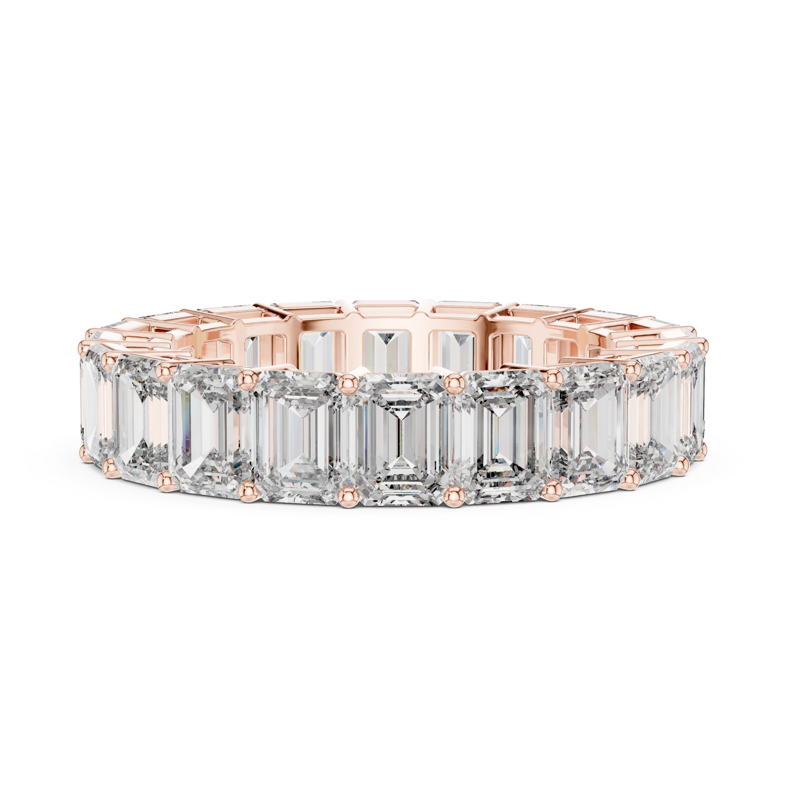 EMRALD CUT DIAMOND ETERNITY BAND RING