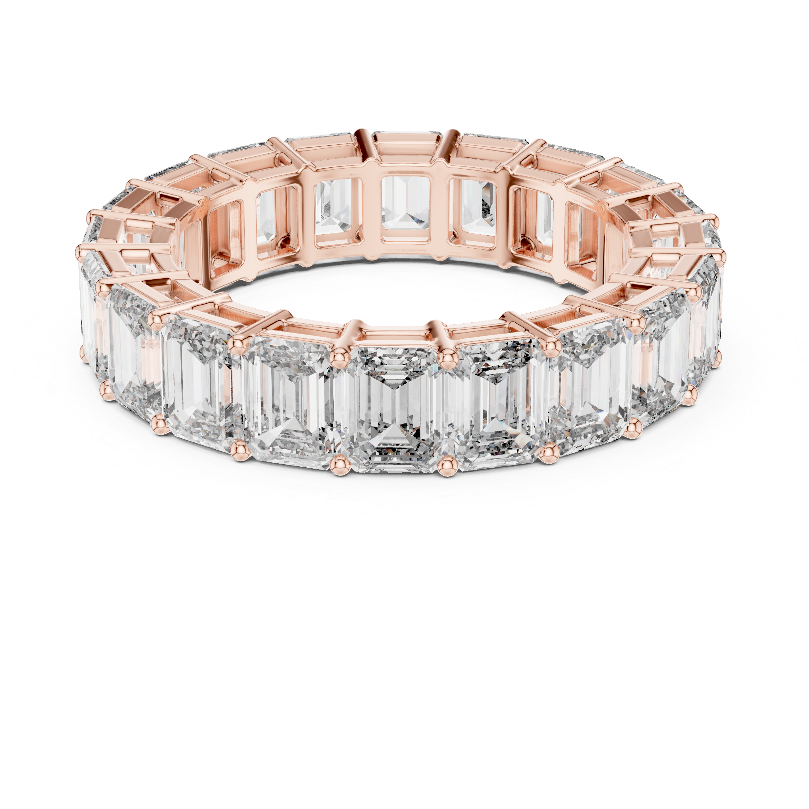 EMRALD CUT DIAMOND ETERNITY BAND RING
