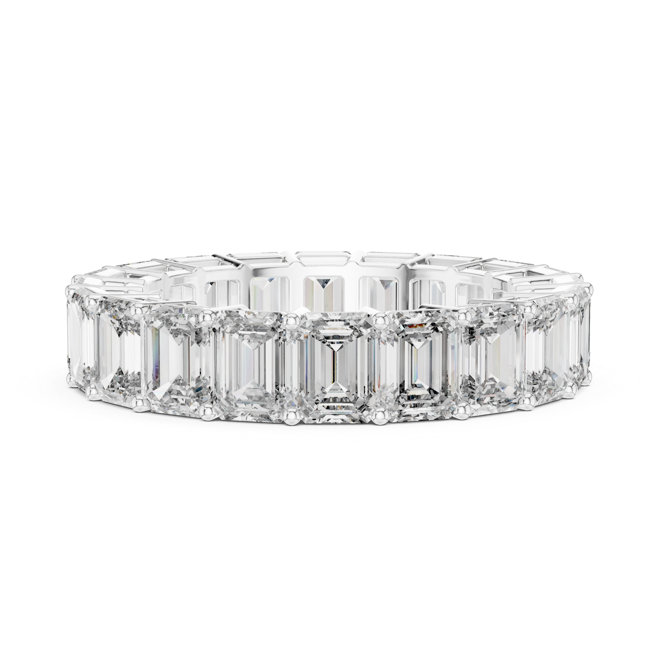 EMRALD CUT DIAMOND ETERNITY BAND RING