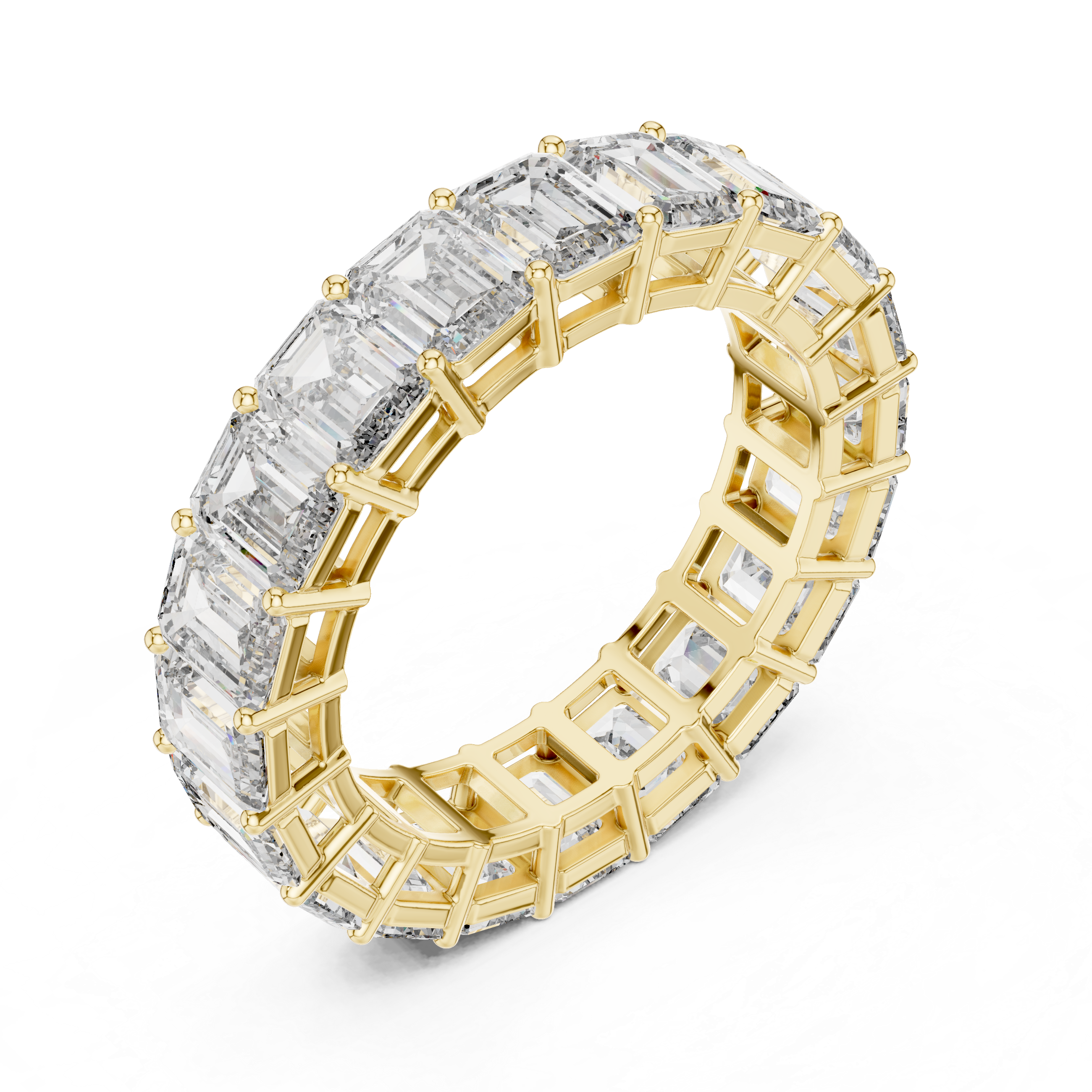 EMRALD CUT DIAMOND ETERNITY BAND RING