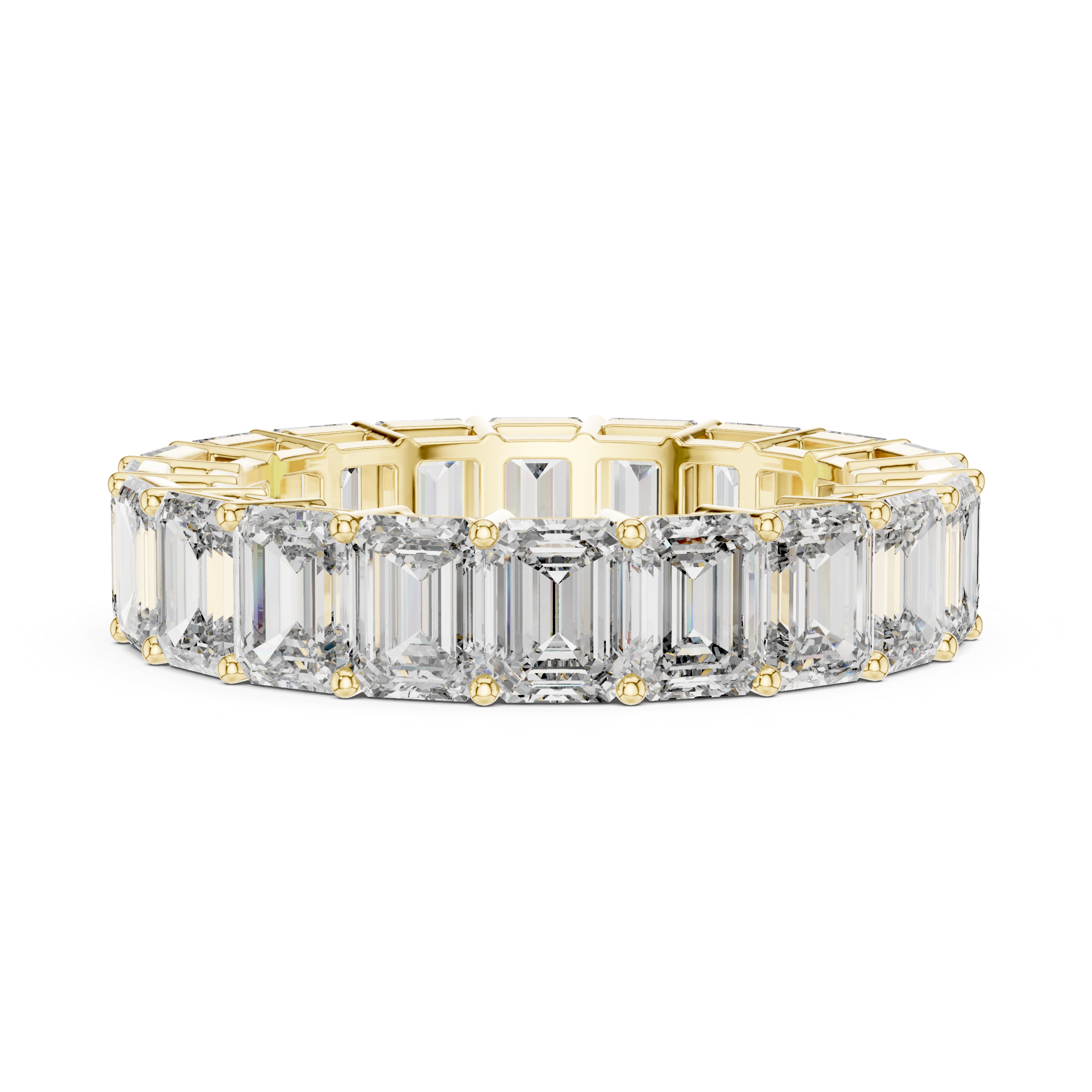 EMRALD CUT DIAMOND ETERNITY BAND RING