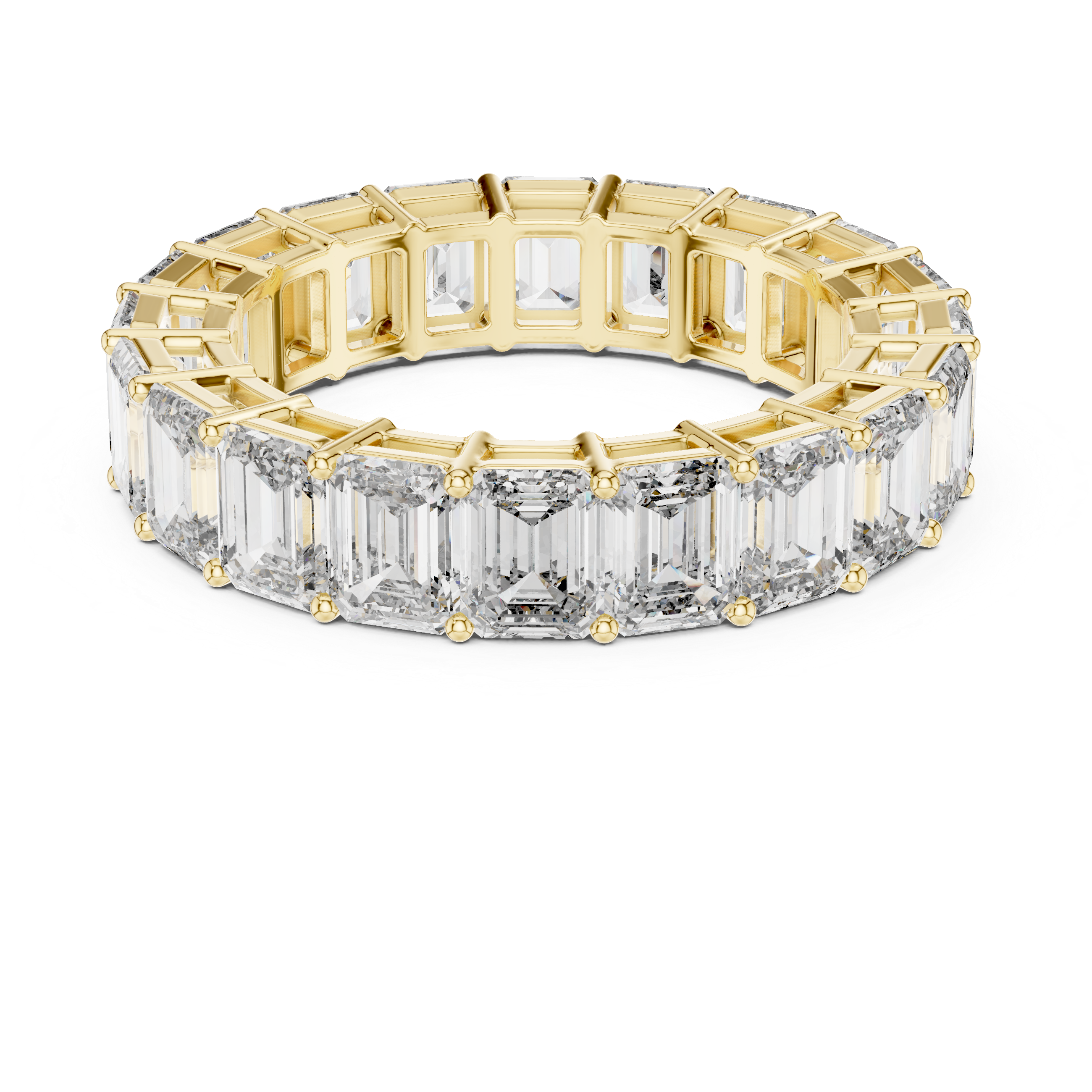 EMRALD CUT DIAMOND ETERNITY BAND RING