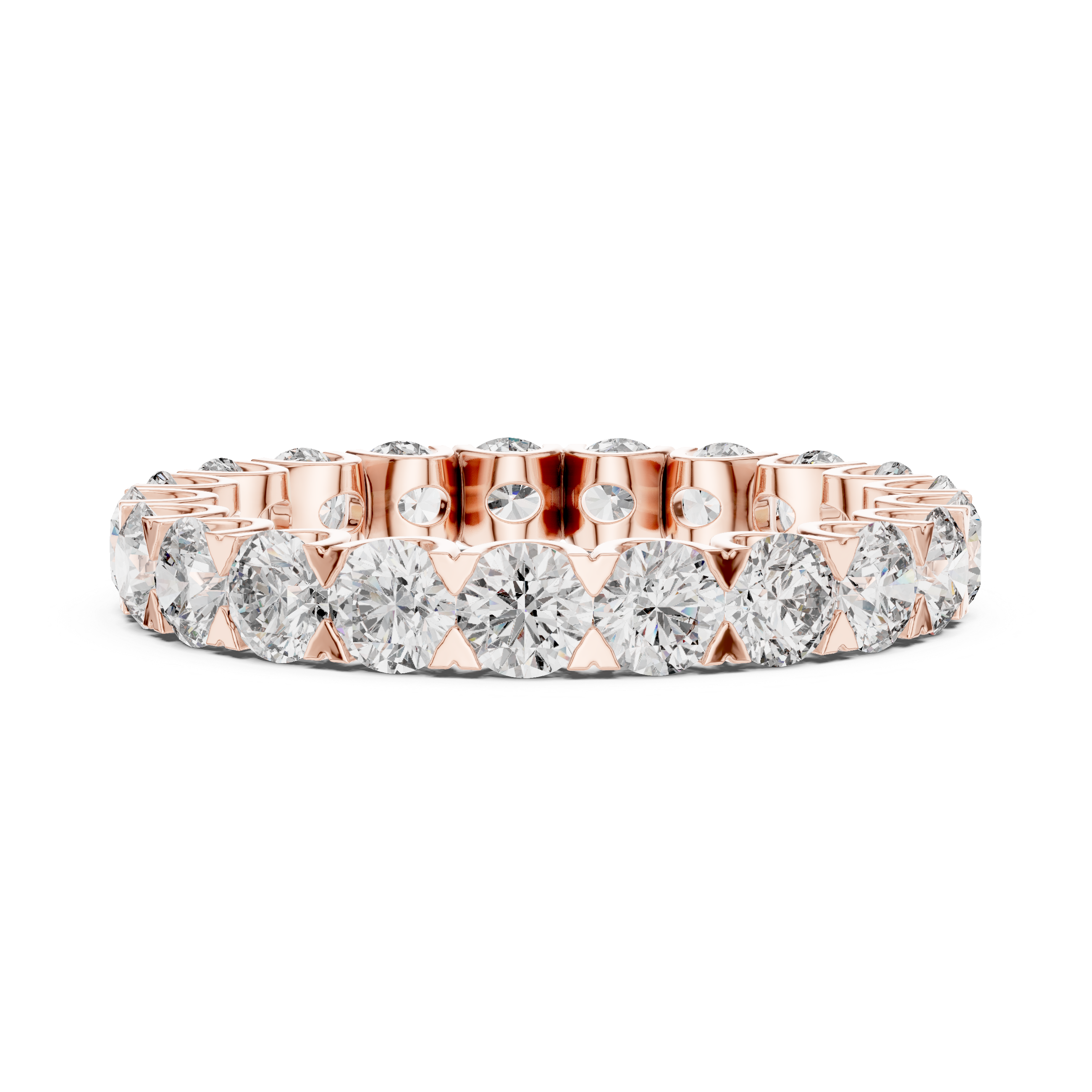 Round Brilliant Diamond U-Prong Eternity Band Ring