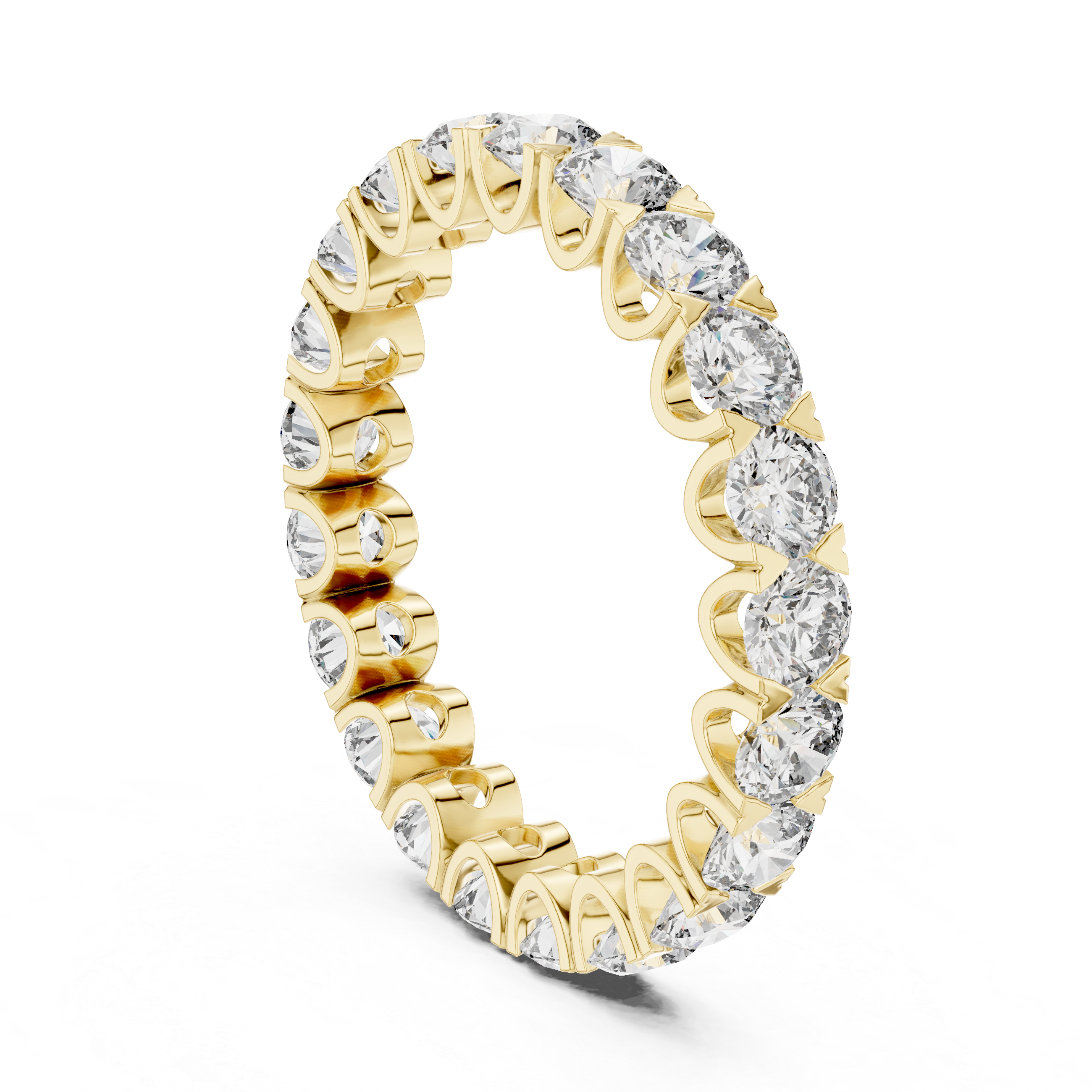 Round Brilliant Diamond U-Prong Eternity Band Ring
