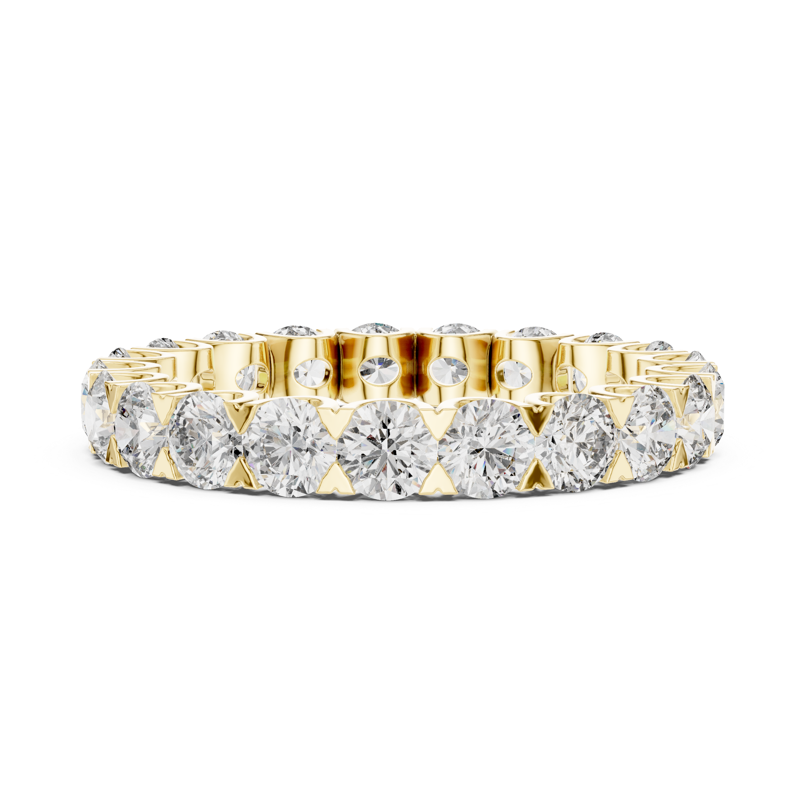 Round Brilliant Diamond U-Prong Eternity Band Ring
