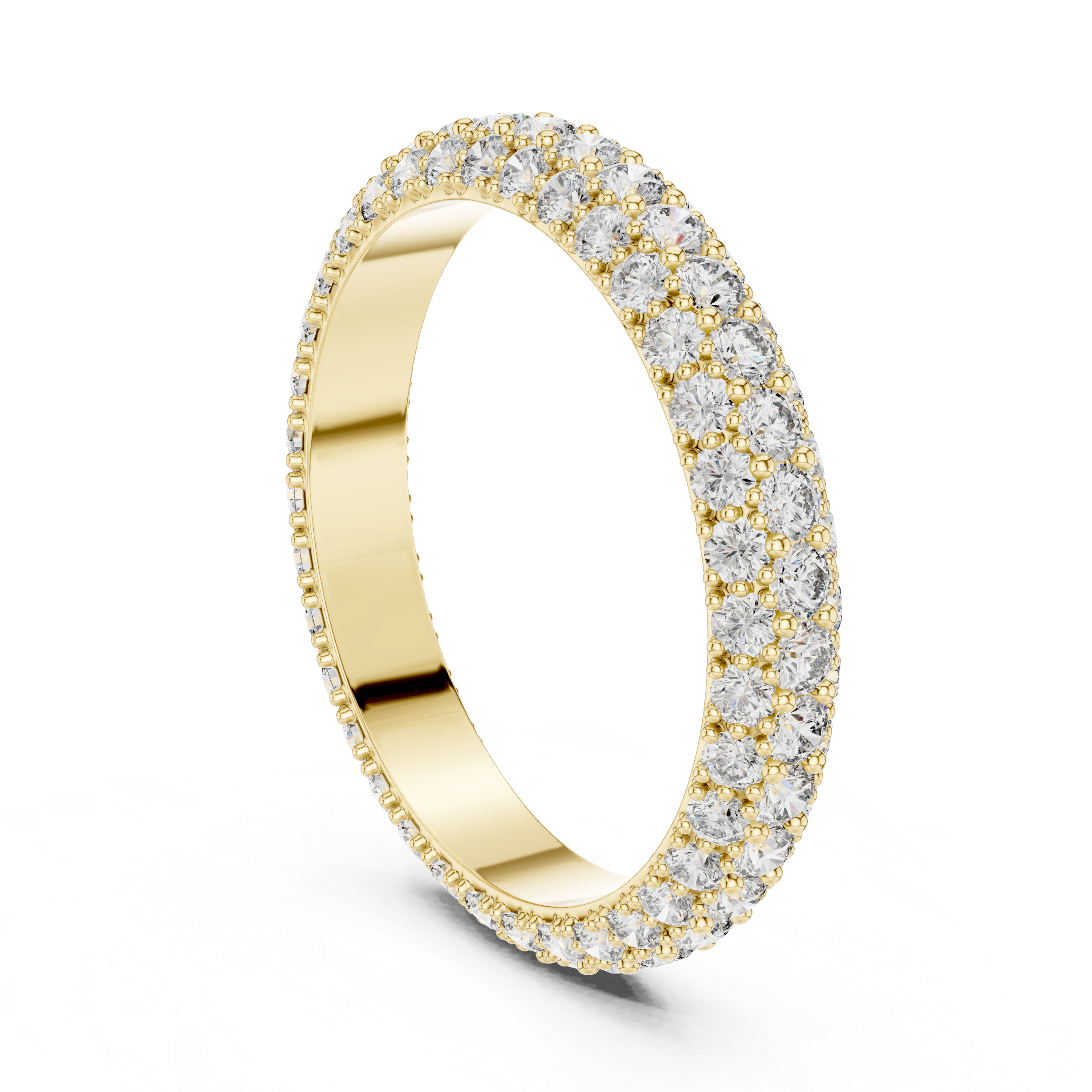 TRIPAL ROW PAVE DIAMOND ETERNITY BAND
