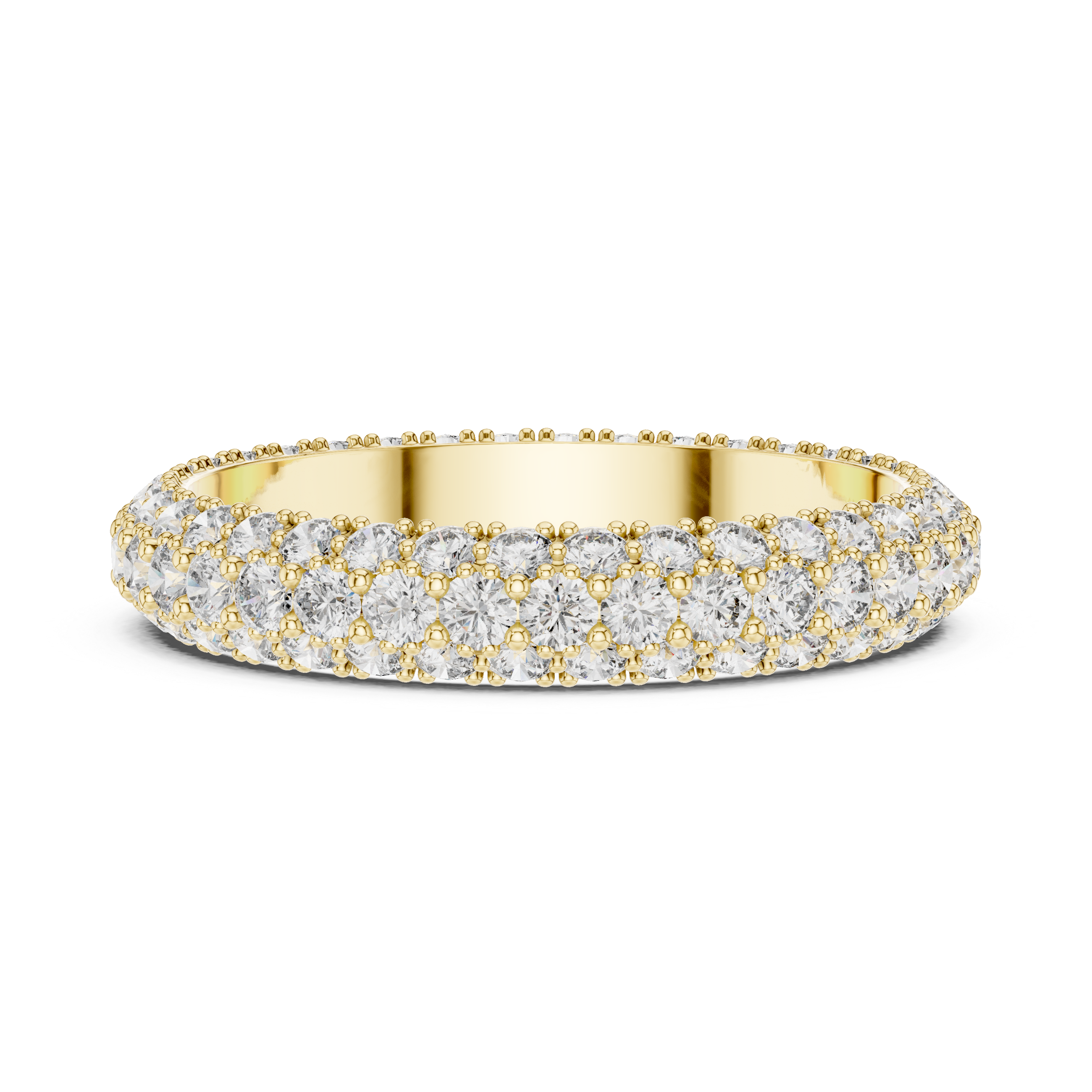 TRIPAL ROW PAVE DIAMOND ETERNITY BAND