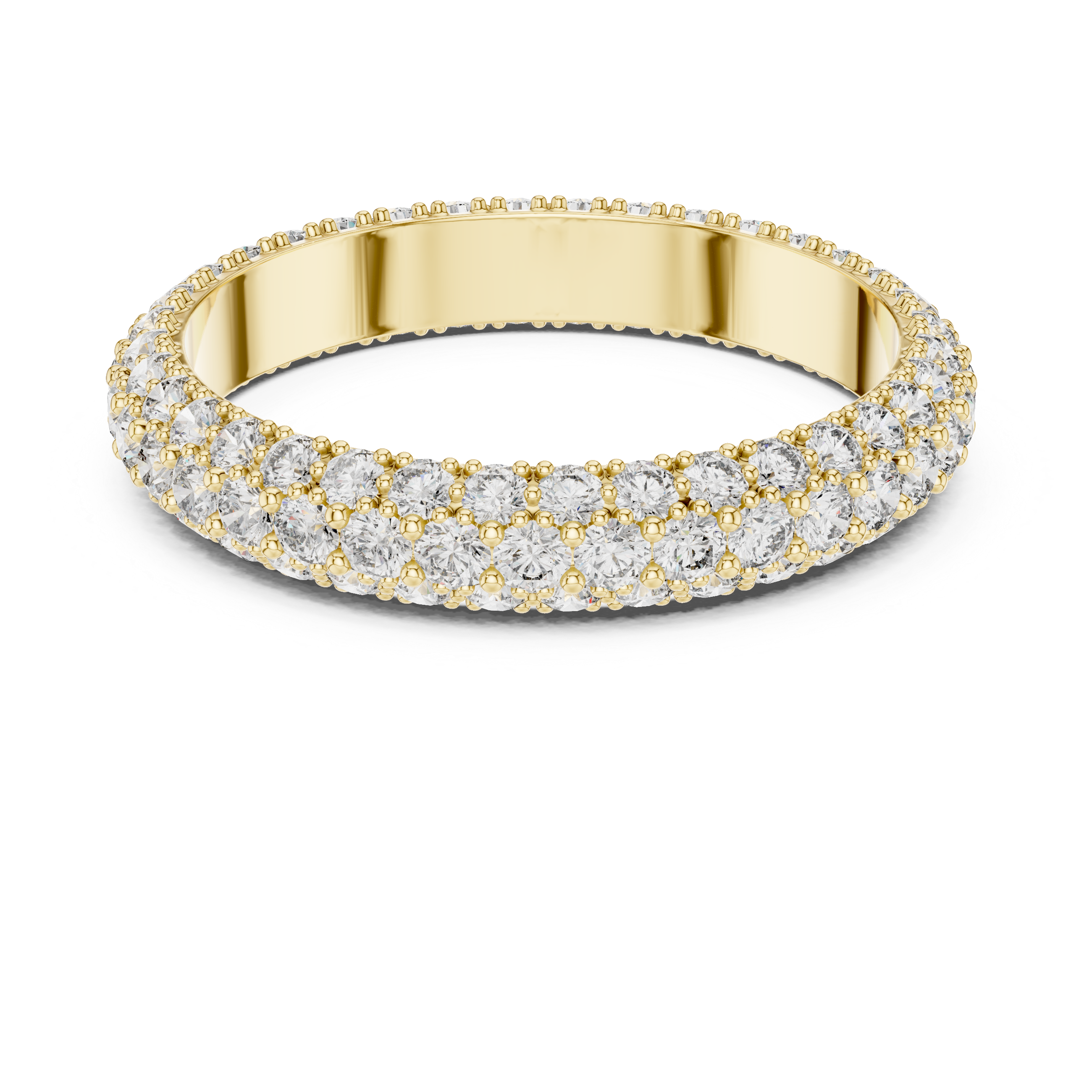 TRIPAL ROW PAVE DIAMOND ETERNITY BAND