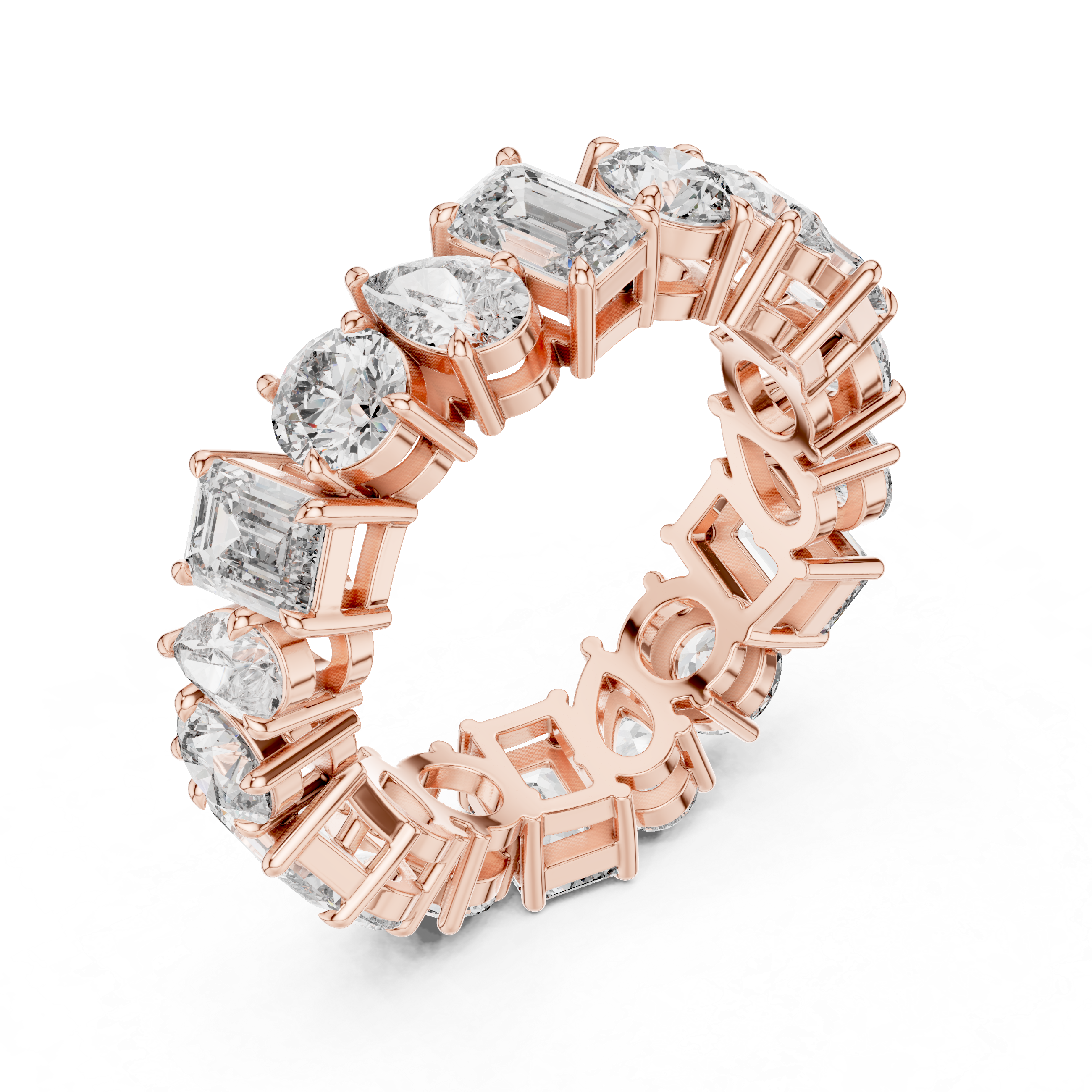 Multi Shape Diamond Eternity Band Ring