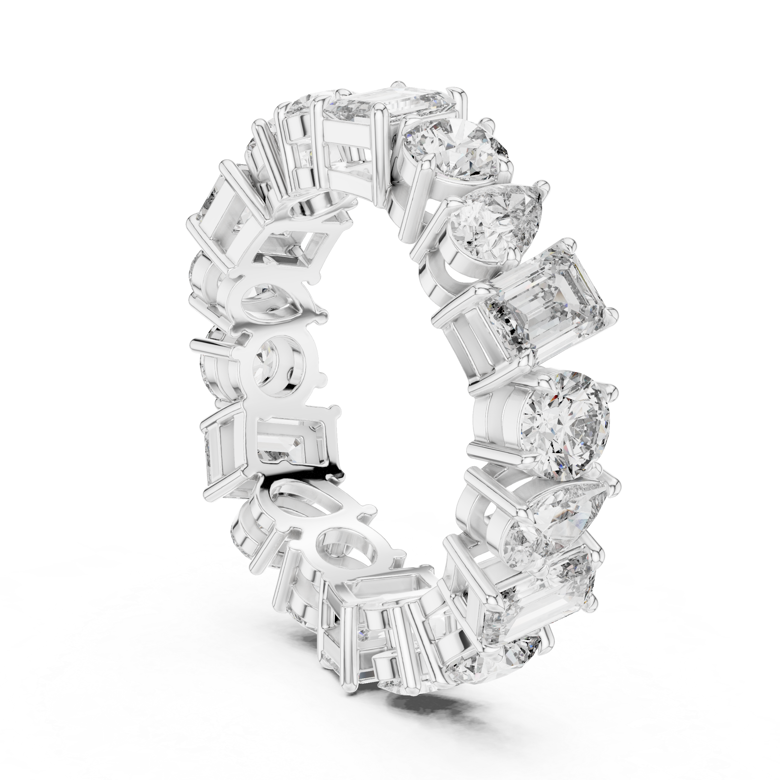 Multi Shape Diamond Eternity Band Ring