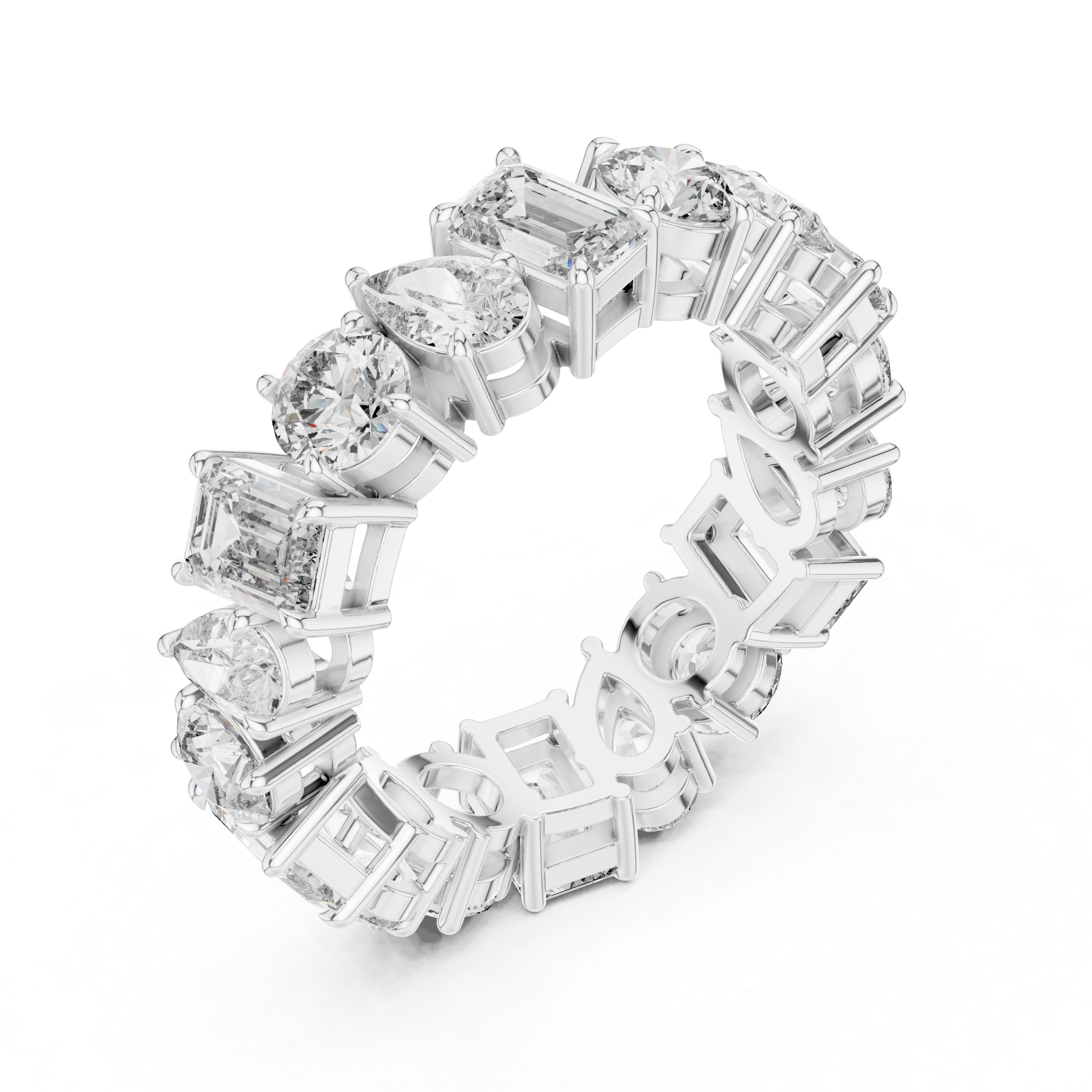 Multi Shape Diamond Eternity Band Ring