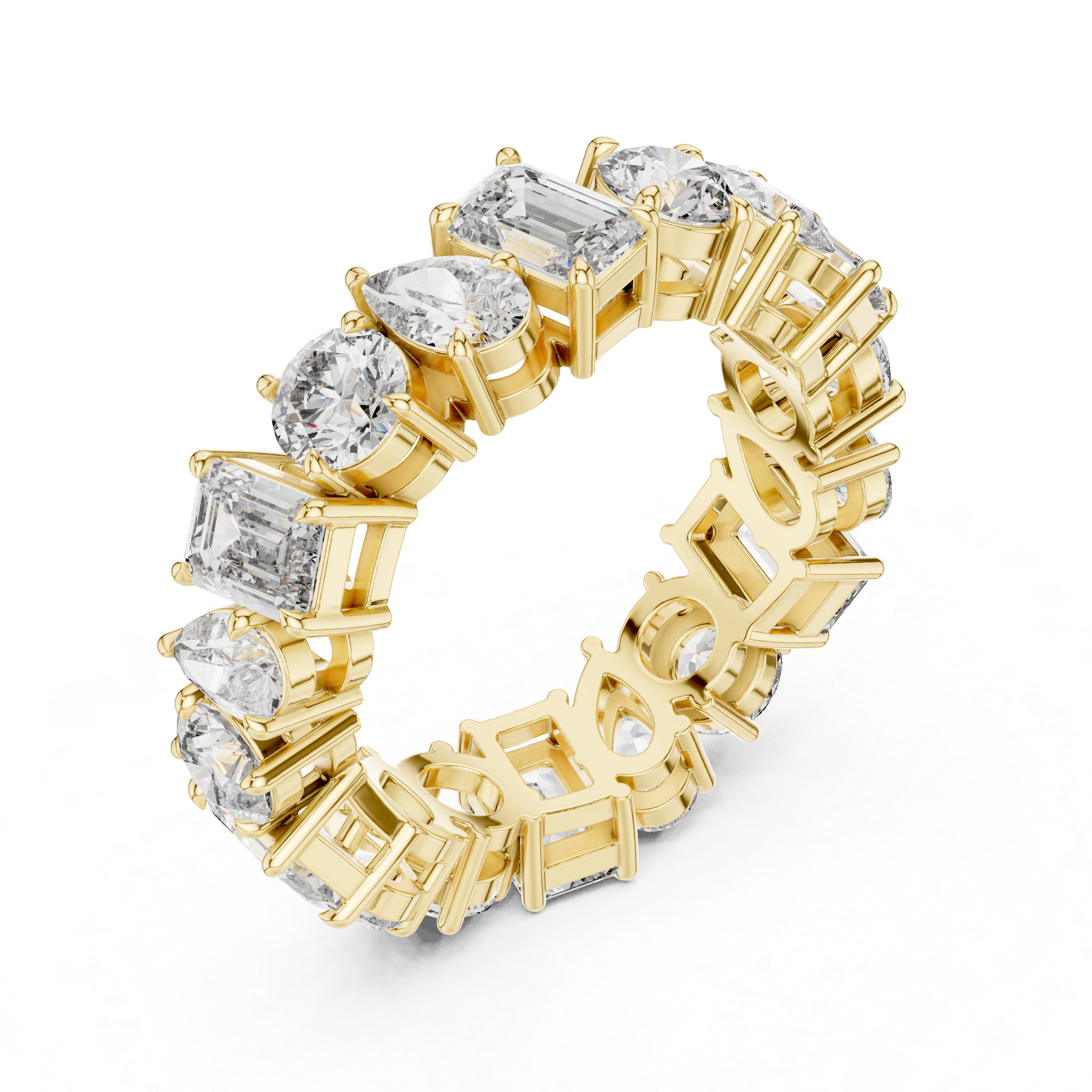 Multi Shape Diamond Eternity Band Ring
