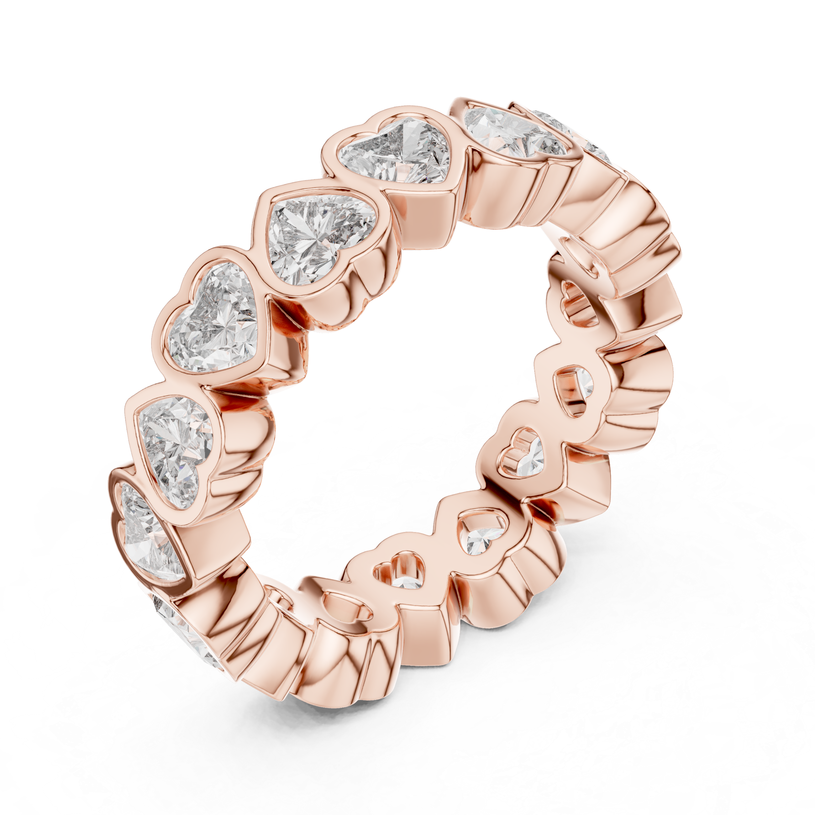HEART SHAPE DIAMOND ETERNITY BAND RING