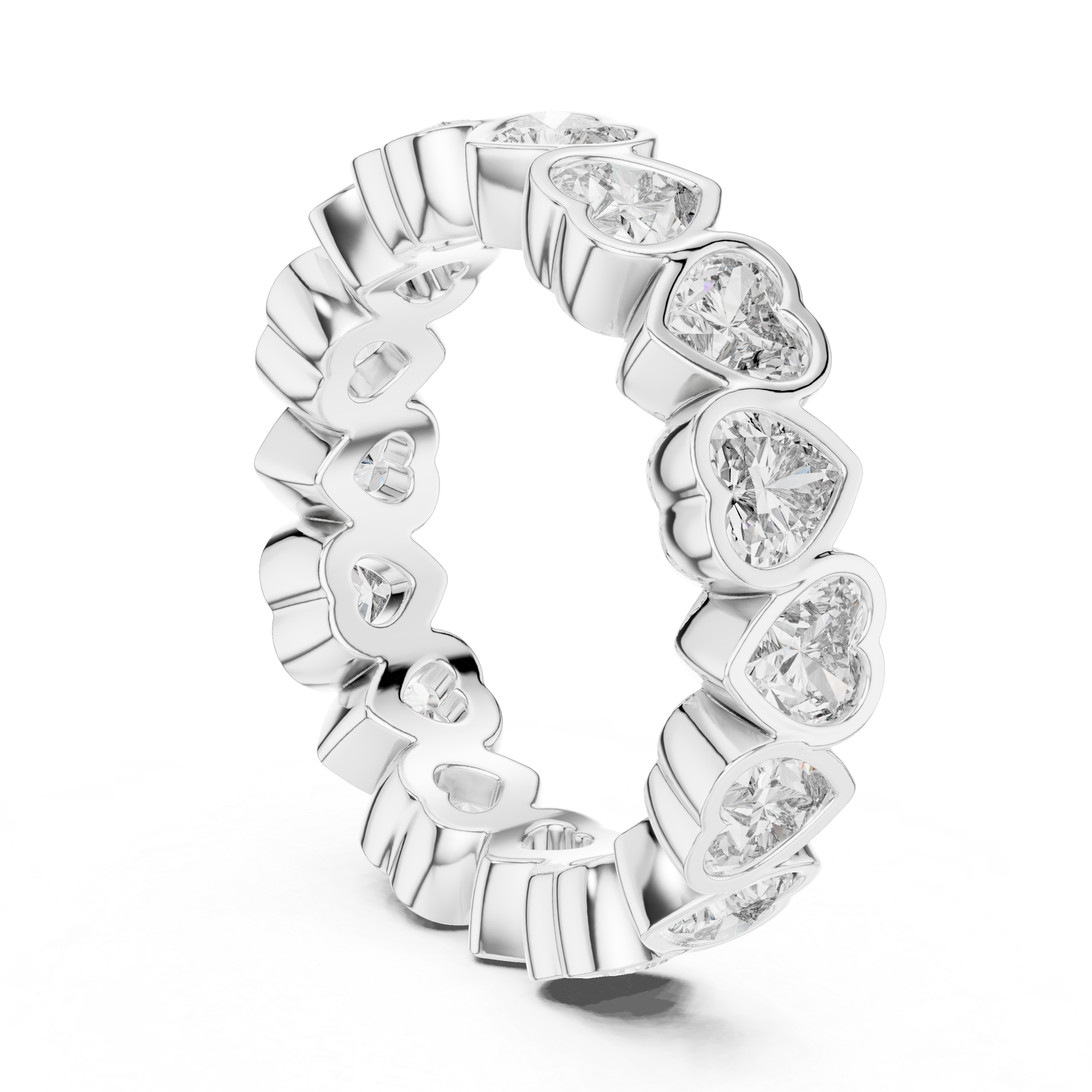 HEART SHAPE DIAMOND ETERNITY BAND RING