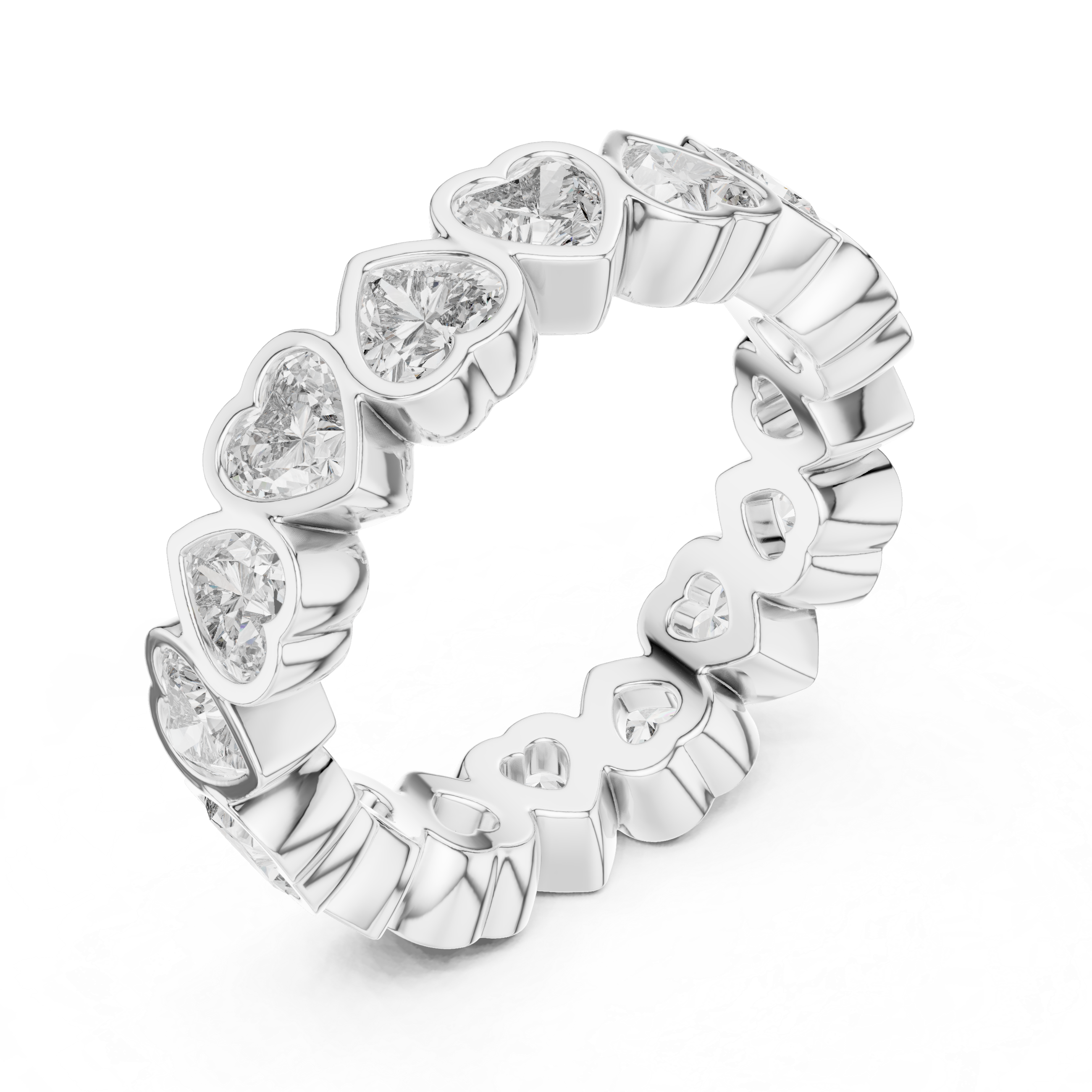 HEART SHAPE DIAMOND ETERNITY BAND RING
