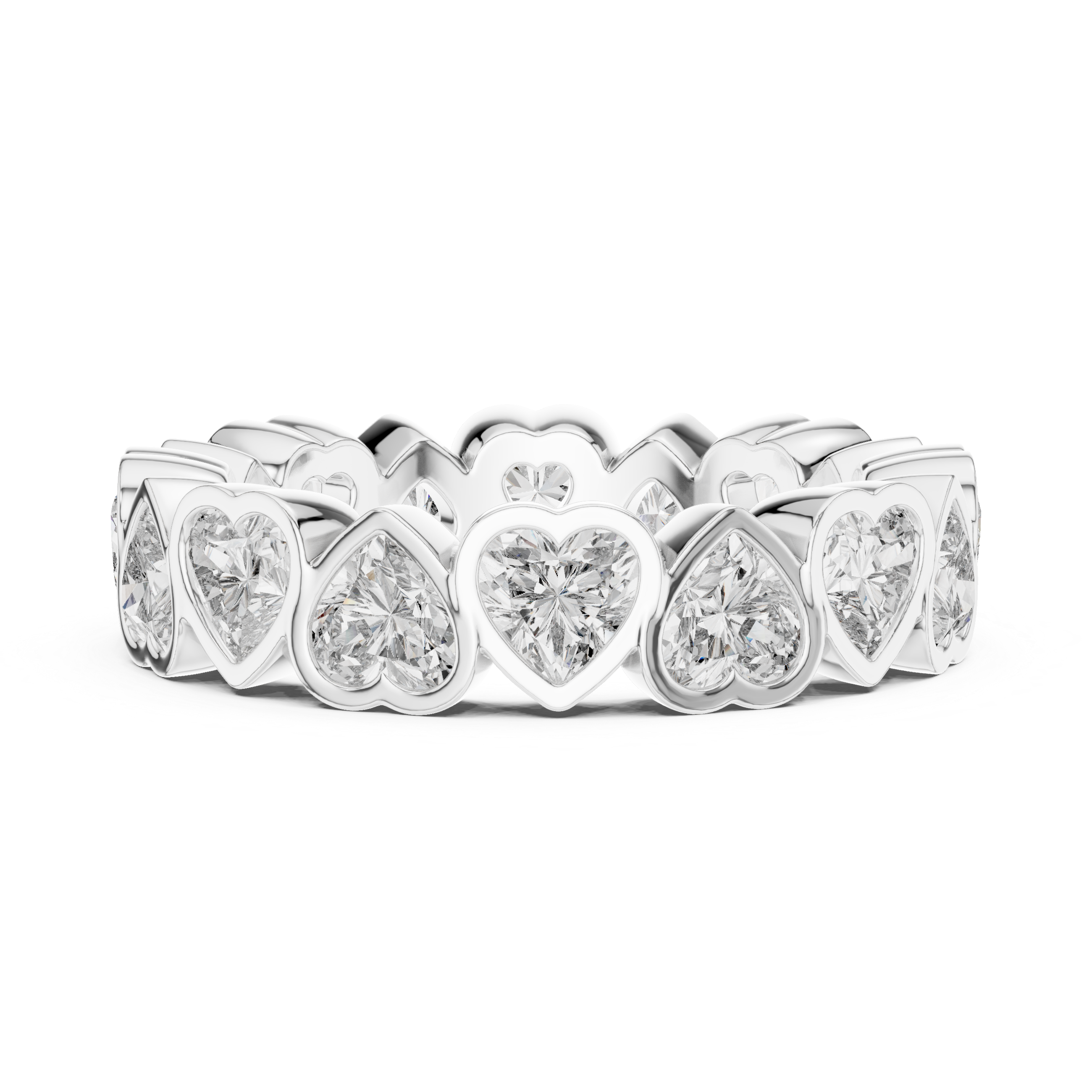 HEART SHAPE DIAMOND ETERNITY BAND RING