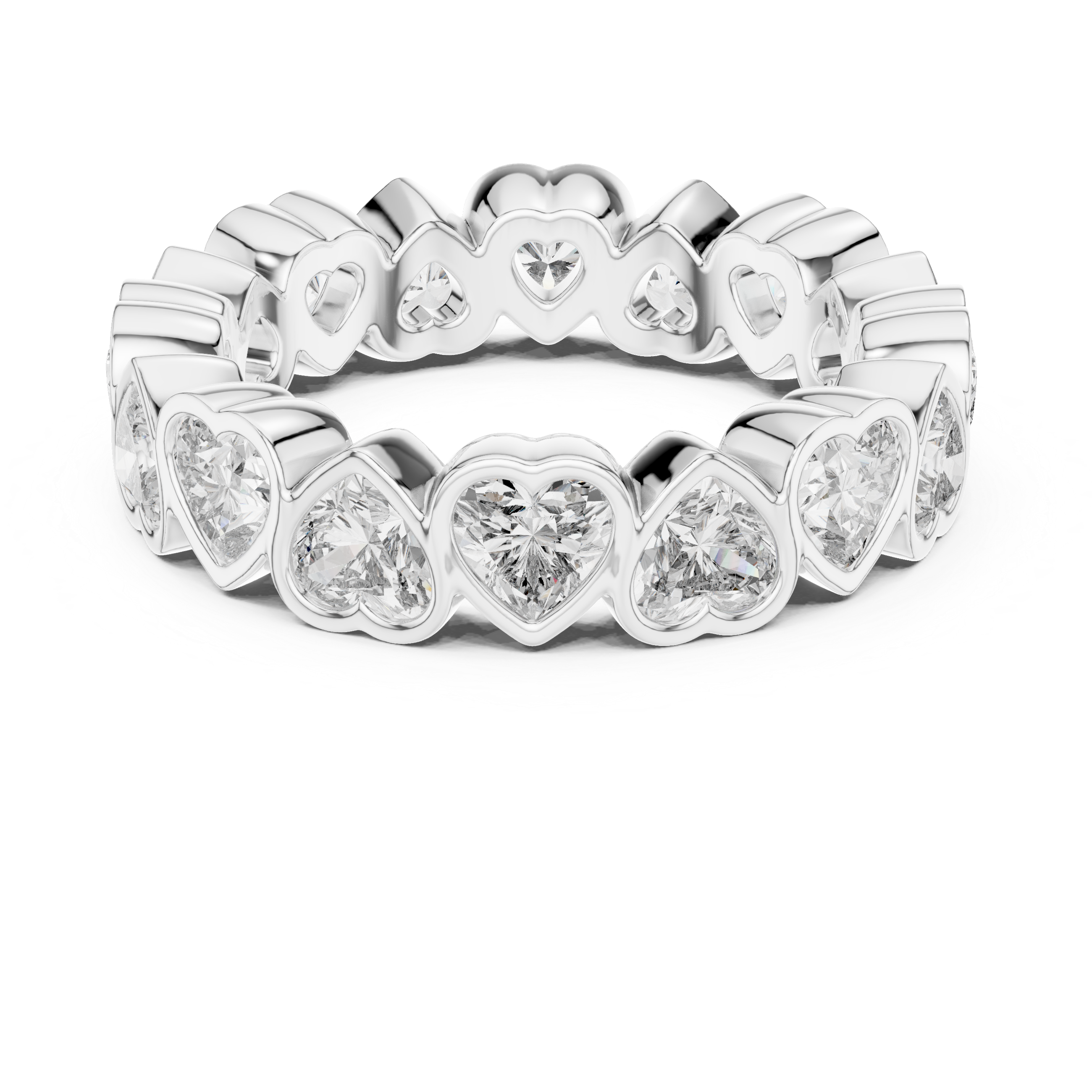 HEART SHAPE DIAMOND ETERNITY BAND RING