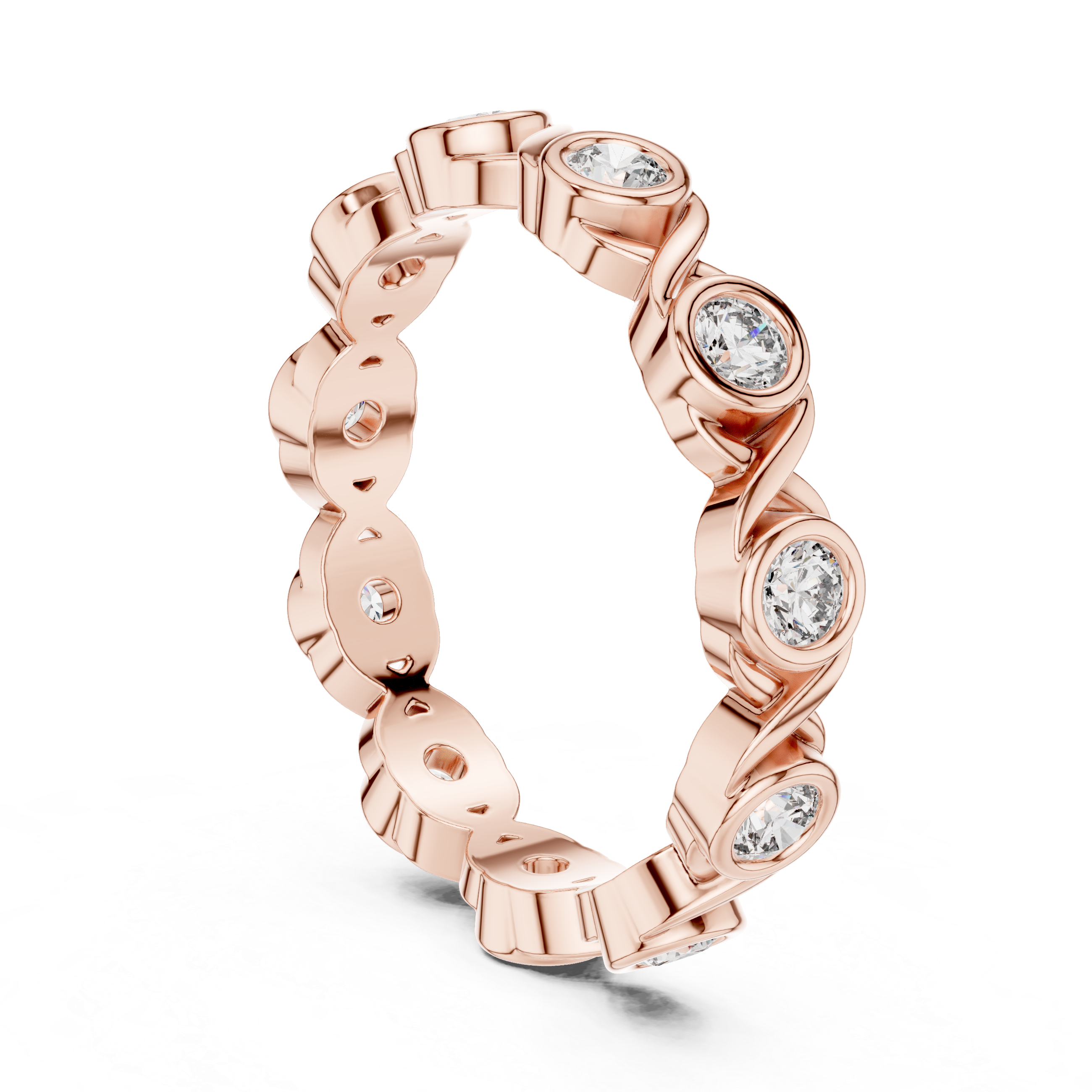 Halo Orbit Bezel Set Diamond Eternity Band