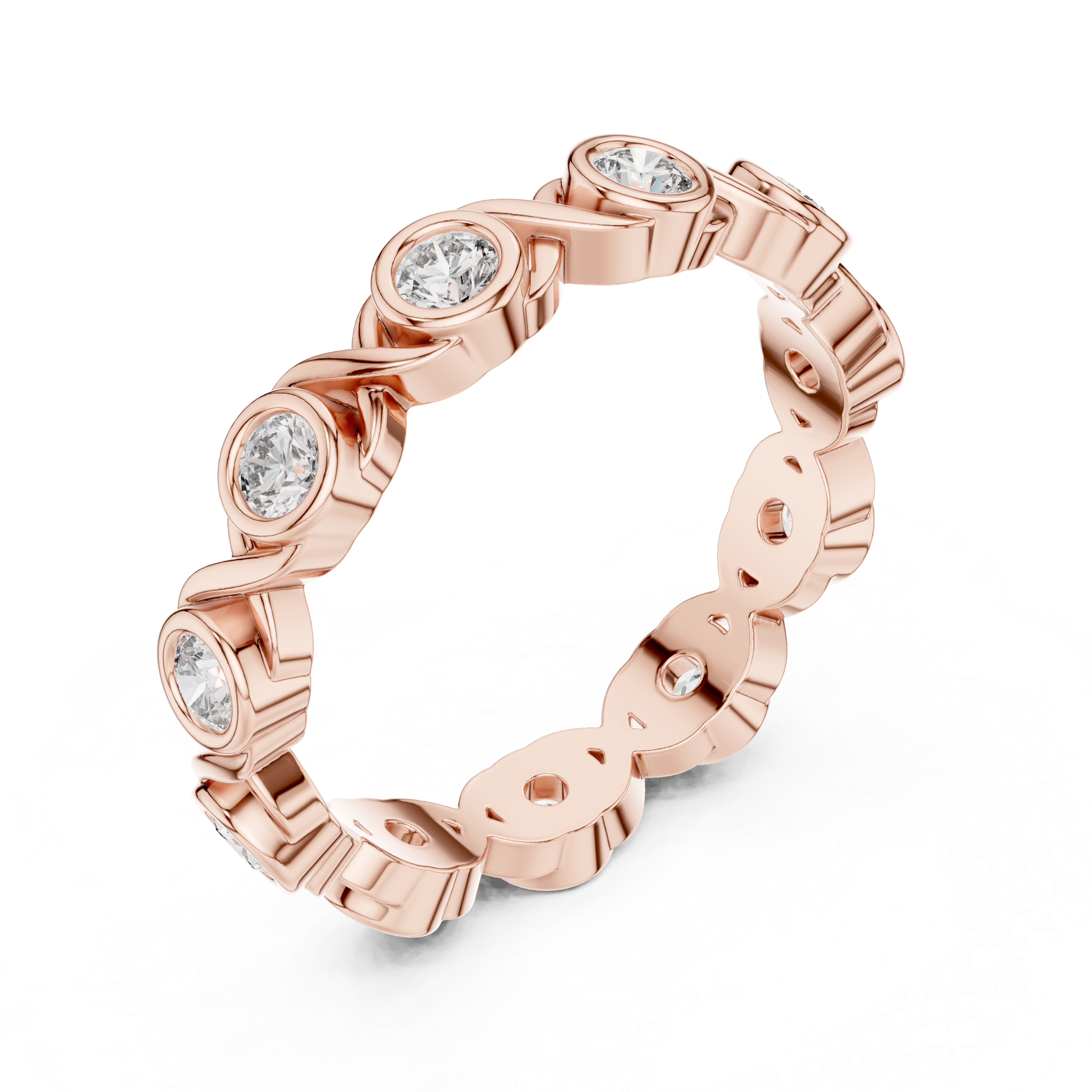 Halo Orbit Bezel Set Diamond Eternity Band
